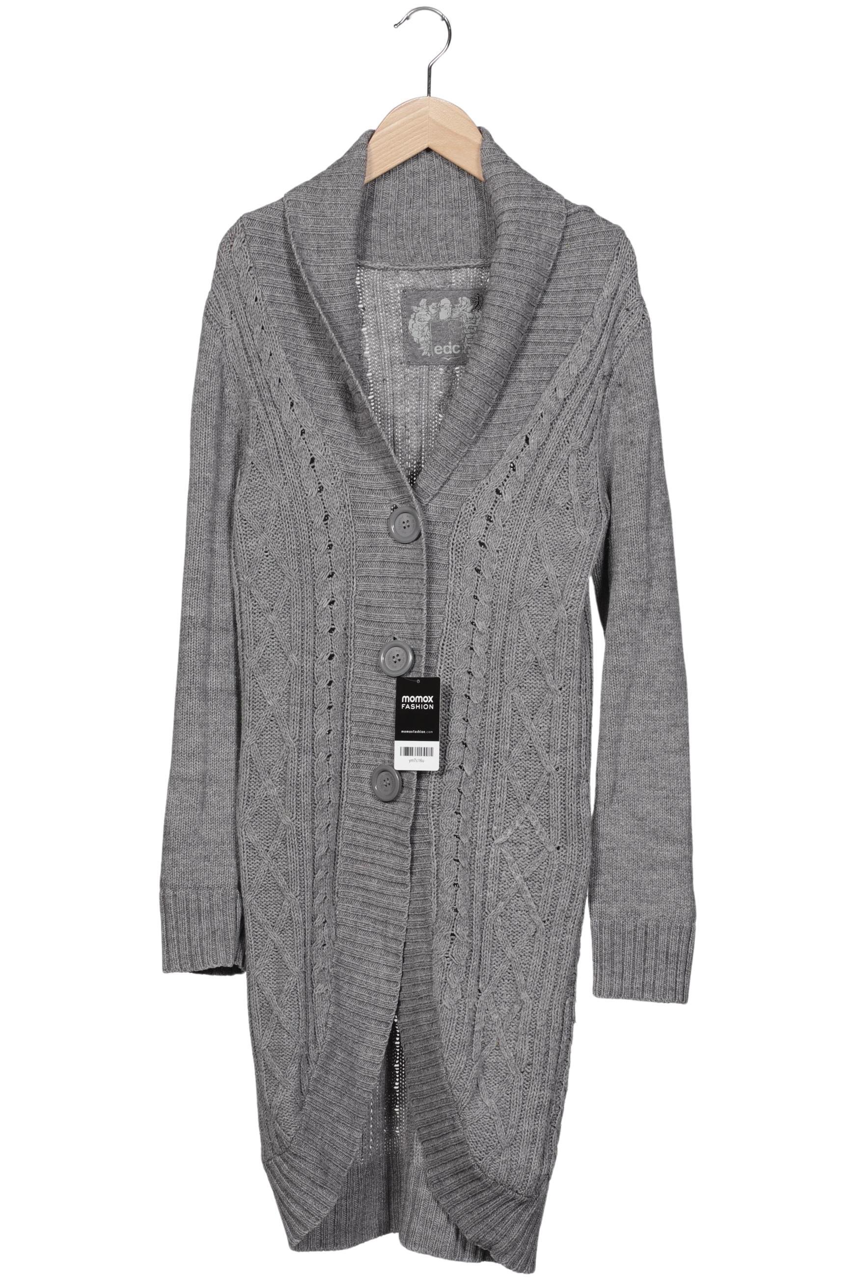 

edc by Esprit Damen Strickjacke, grau, Gr. 38