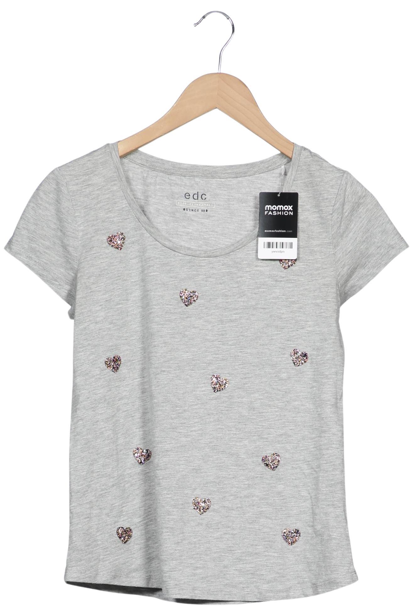 

edc by Esprit Damen T-Shirt, grau, Gr. 34