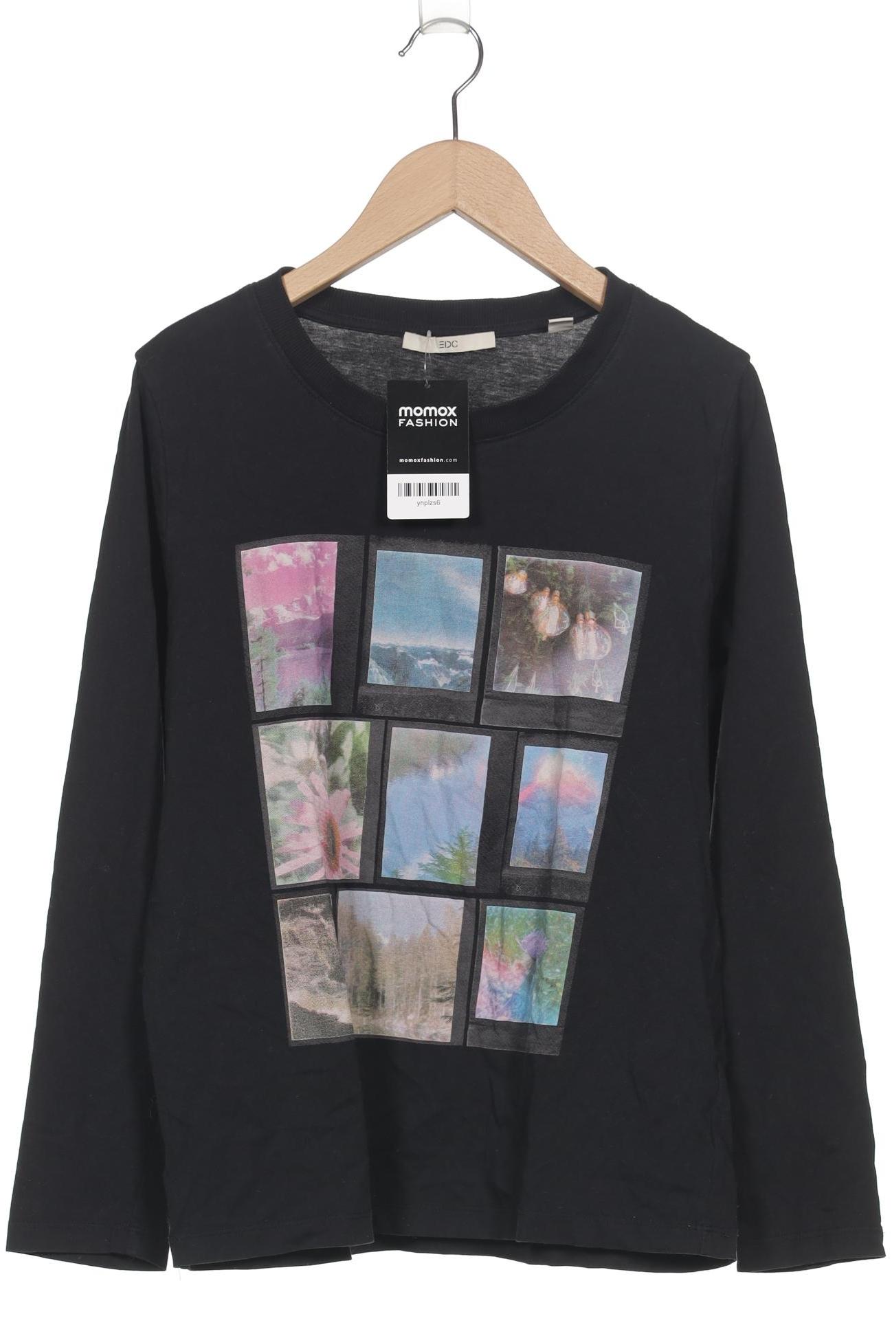 

edc by Esprit Damen Langarmshirt, schwarz, Gr. 36