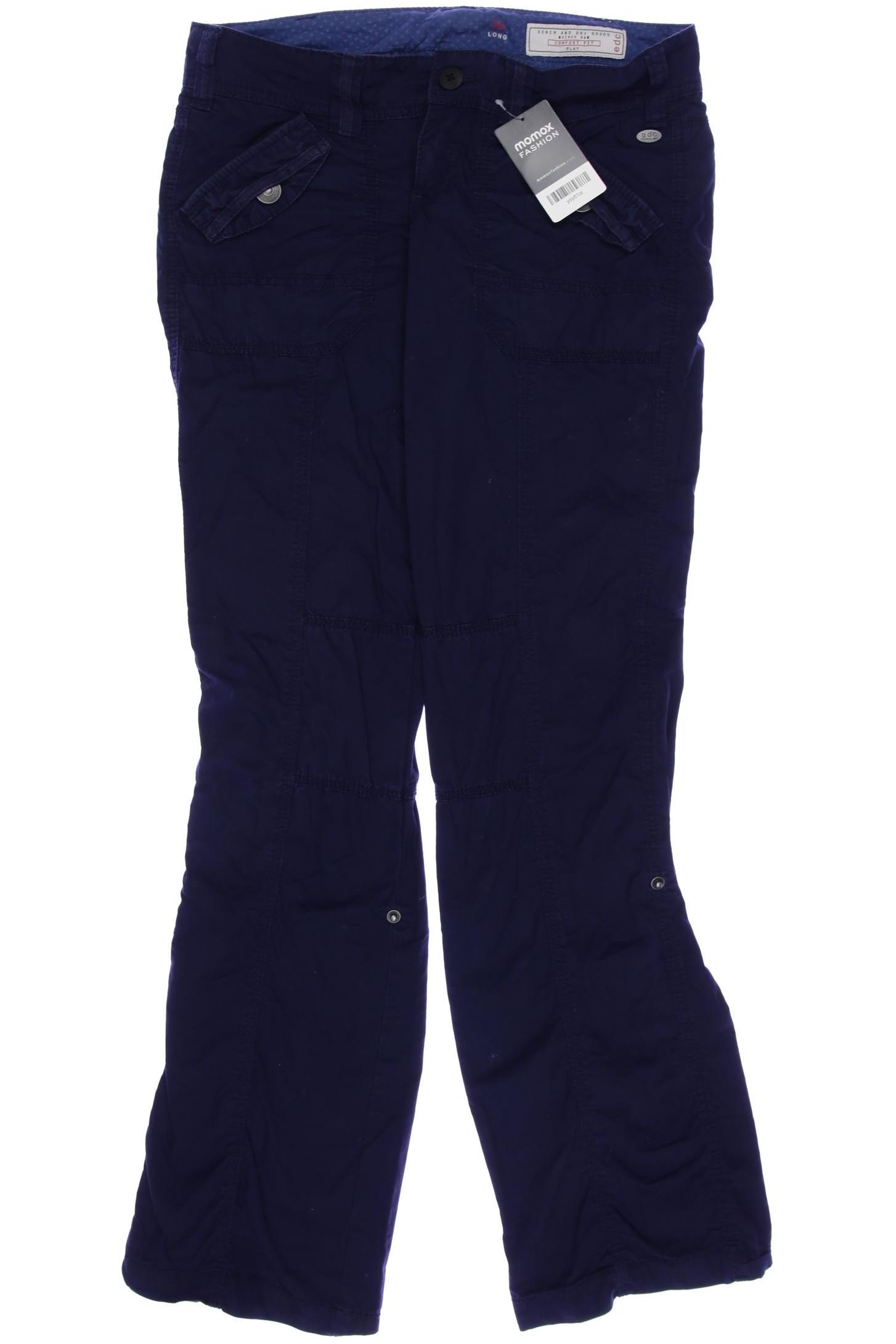

edc by Esprit Damen Stoffhose, marineblau, Gr. 36
