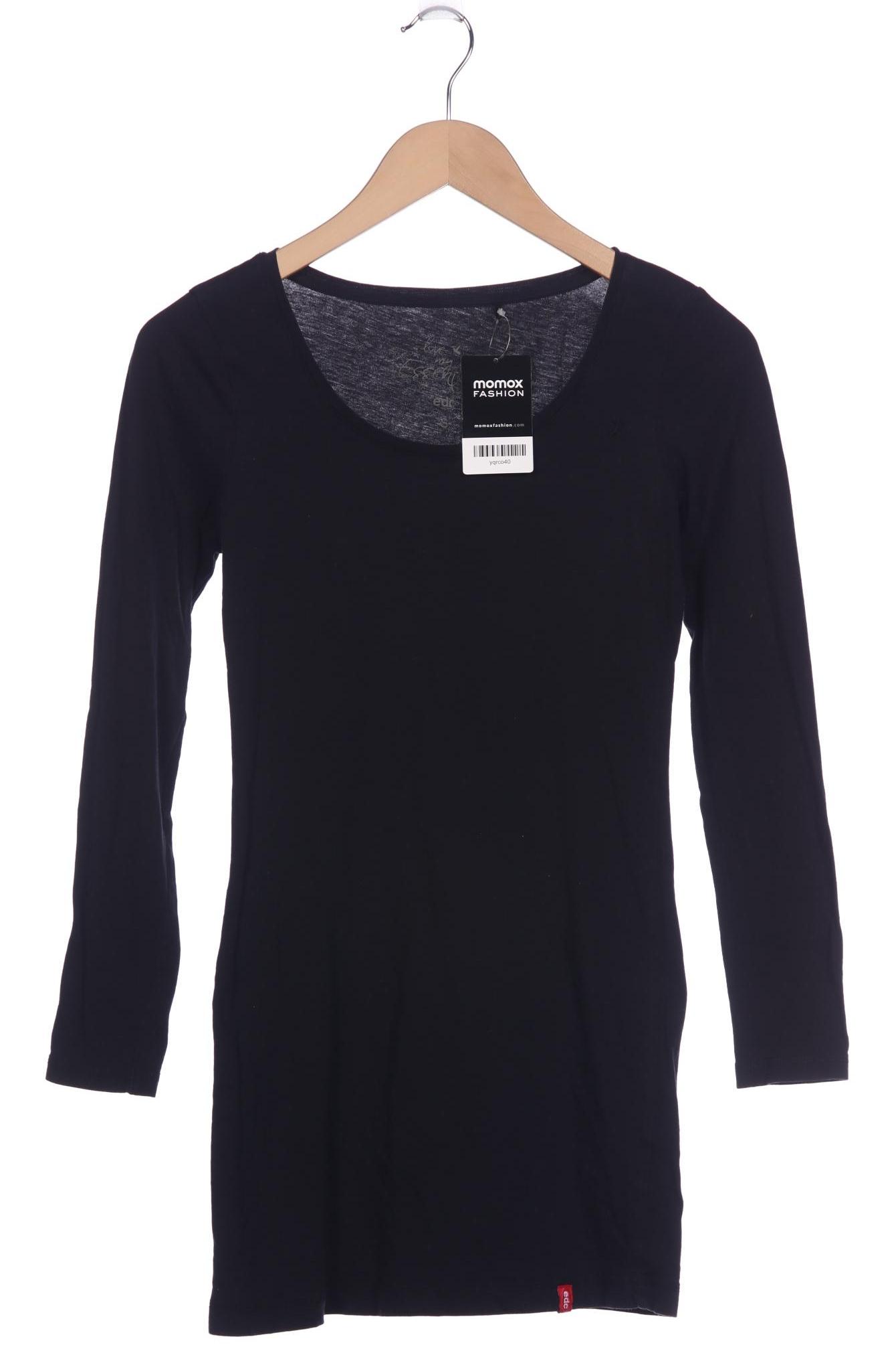 

edc by Esprit Damen Langarmshirt, schwarz, Gr. 36