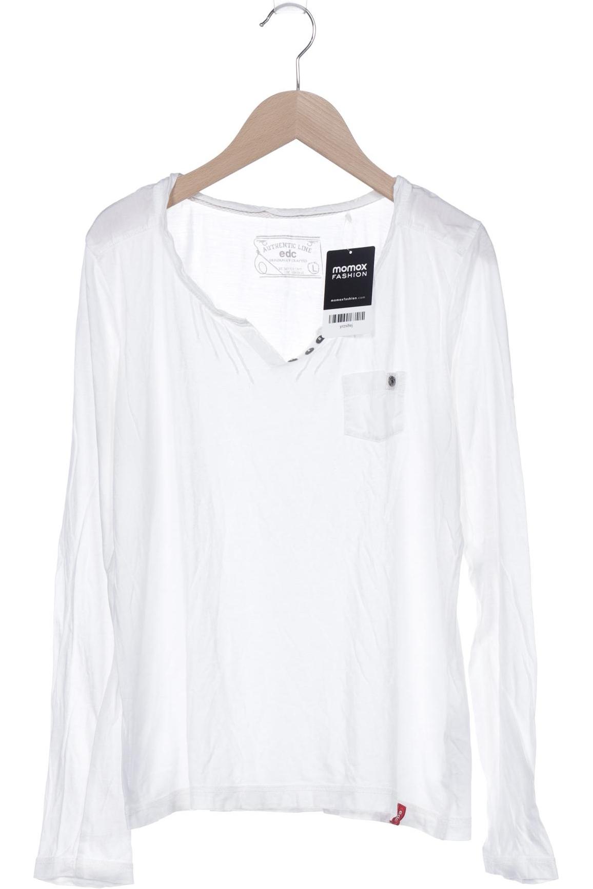 

edc by Esprit Damen Langarmshirt, weiß, Gr. 42