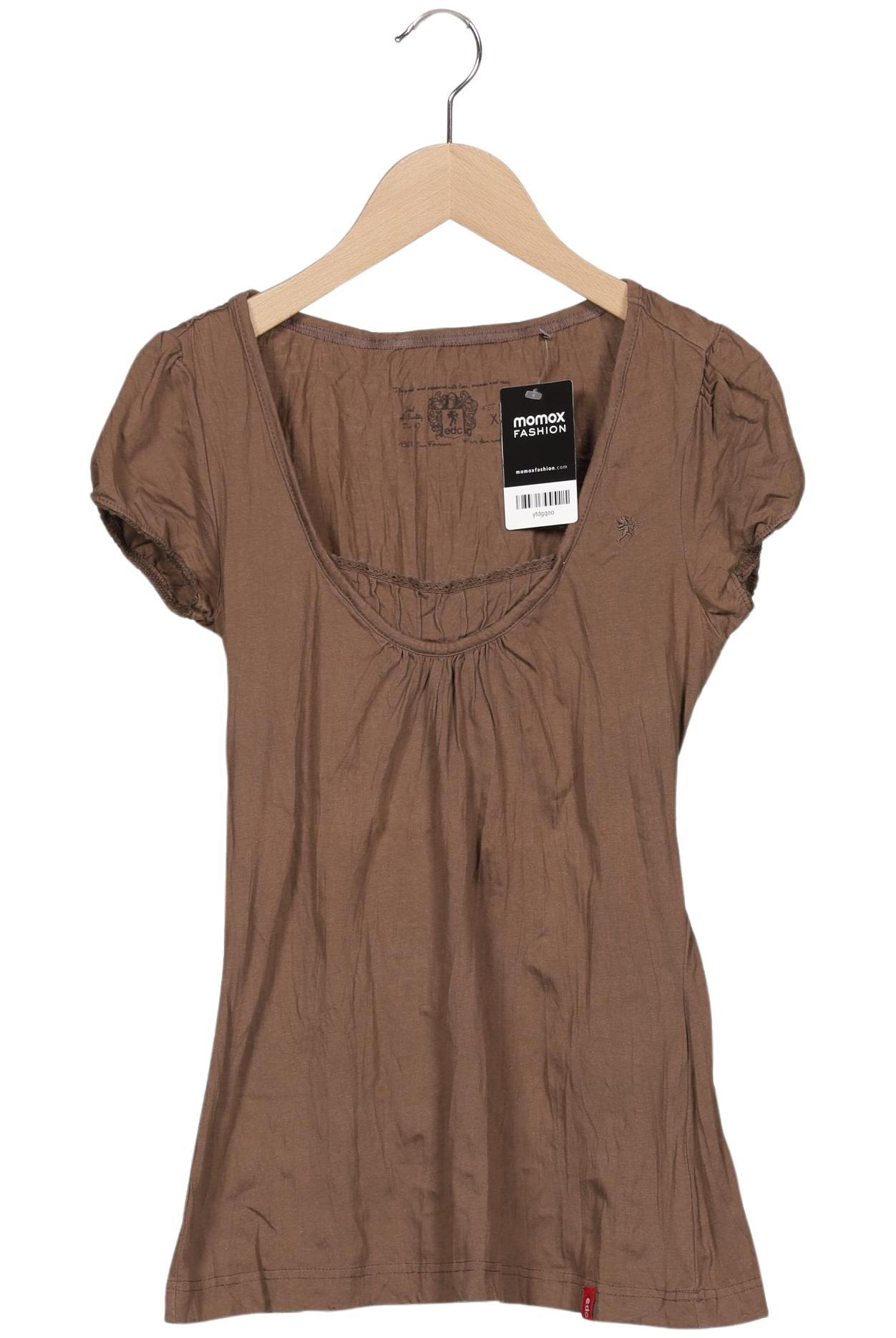 

edc by Esprit Damen T-Shirt, braun, Gr. 34