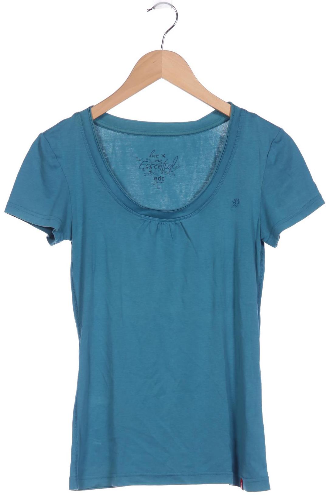

edc by Esprit Damen T-Shirt, blau, Gr. 42