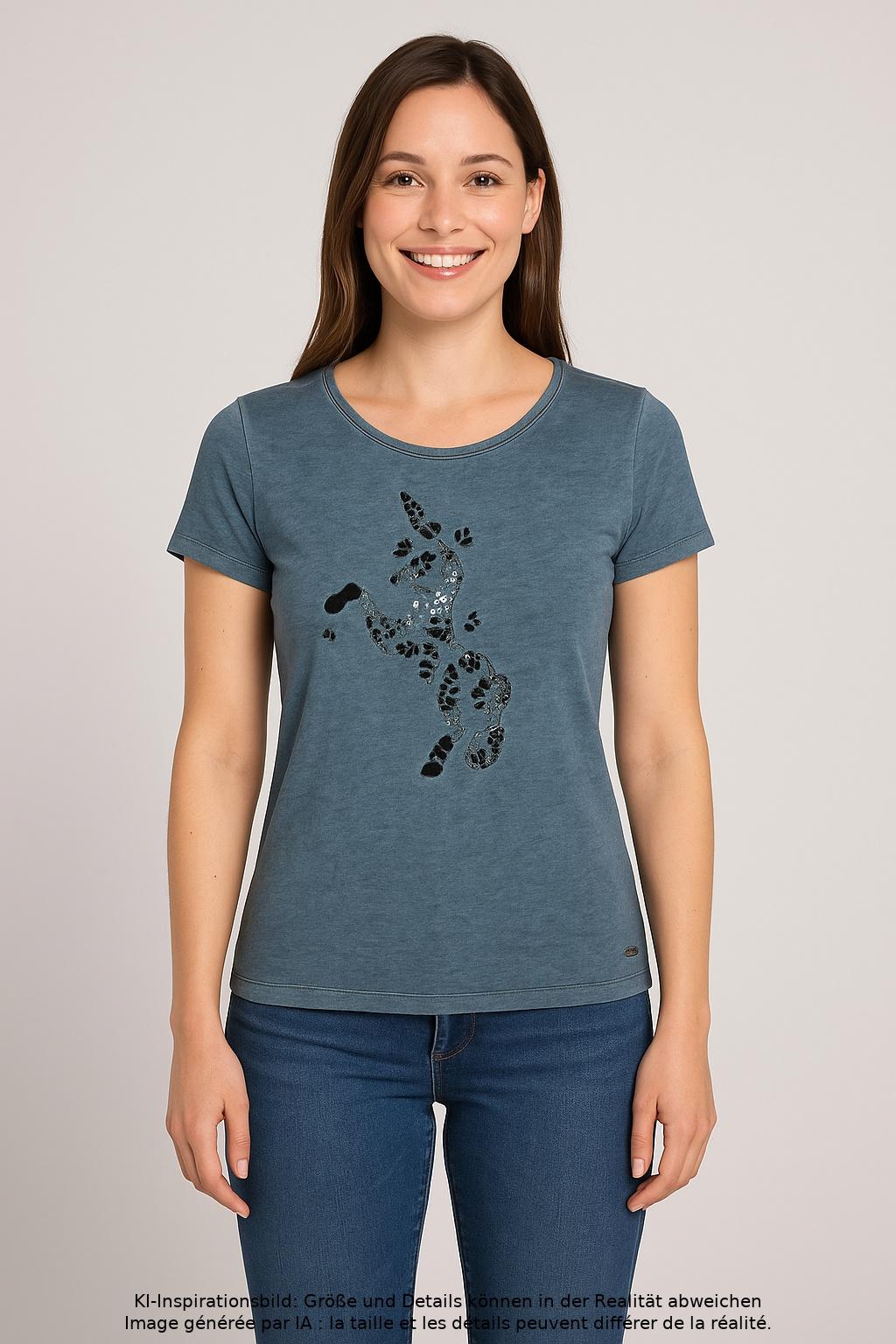 

edc by Esprit Damen T-Shirt, türkis, Gr. 34