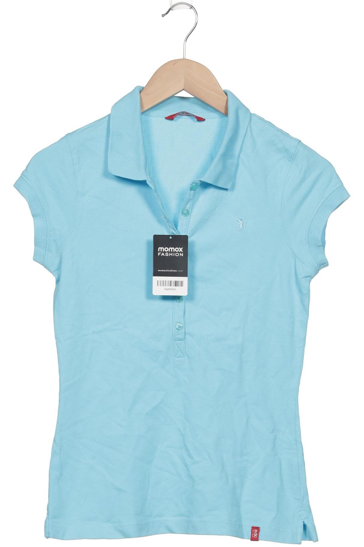 

edc by Esprit Damen Poloshirt, blau, Gr. 38