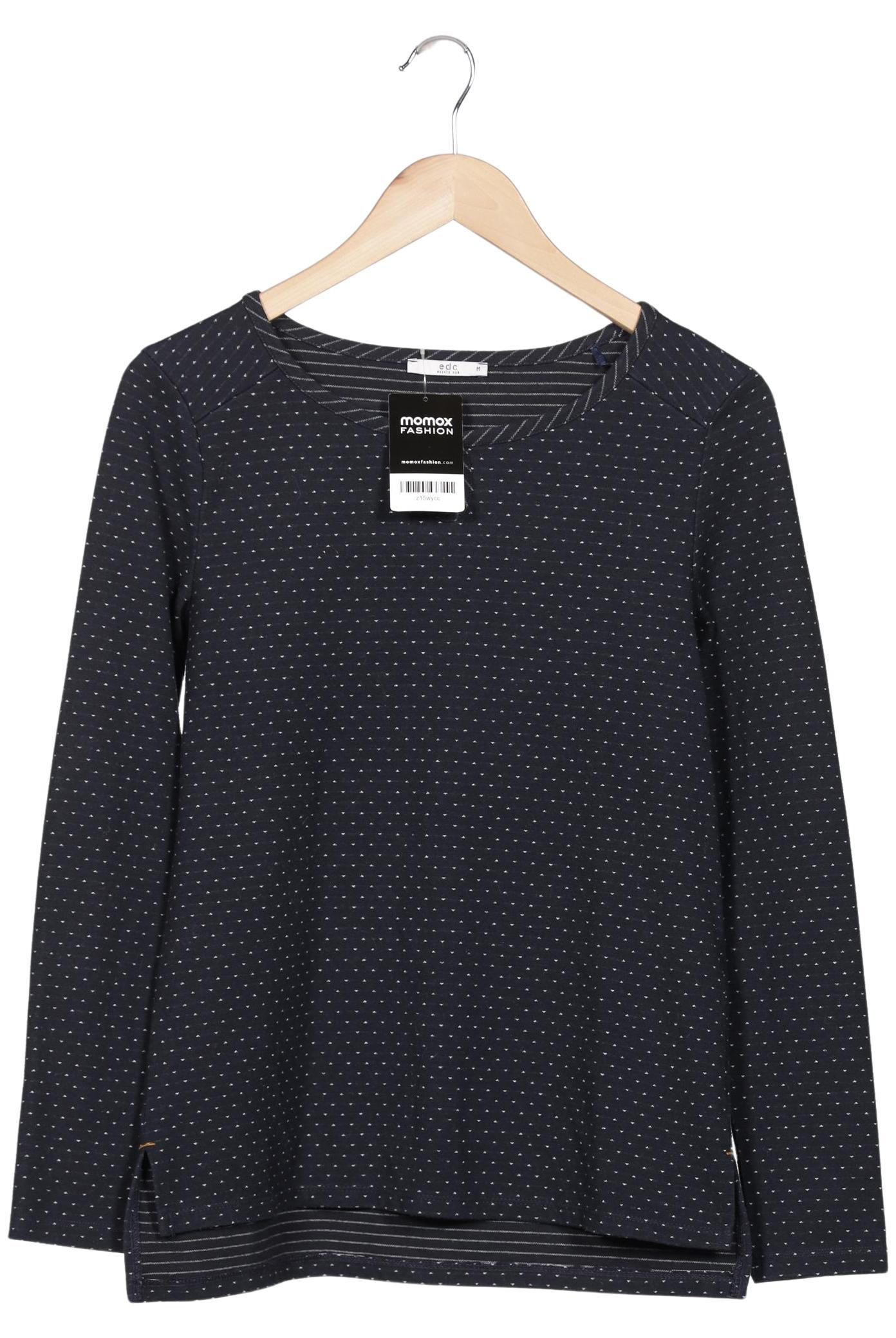 

edc by Esprit Damen Langarmshirt, marineblau, Gr. 38