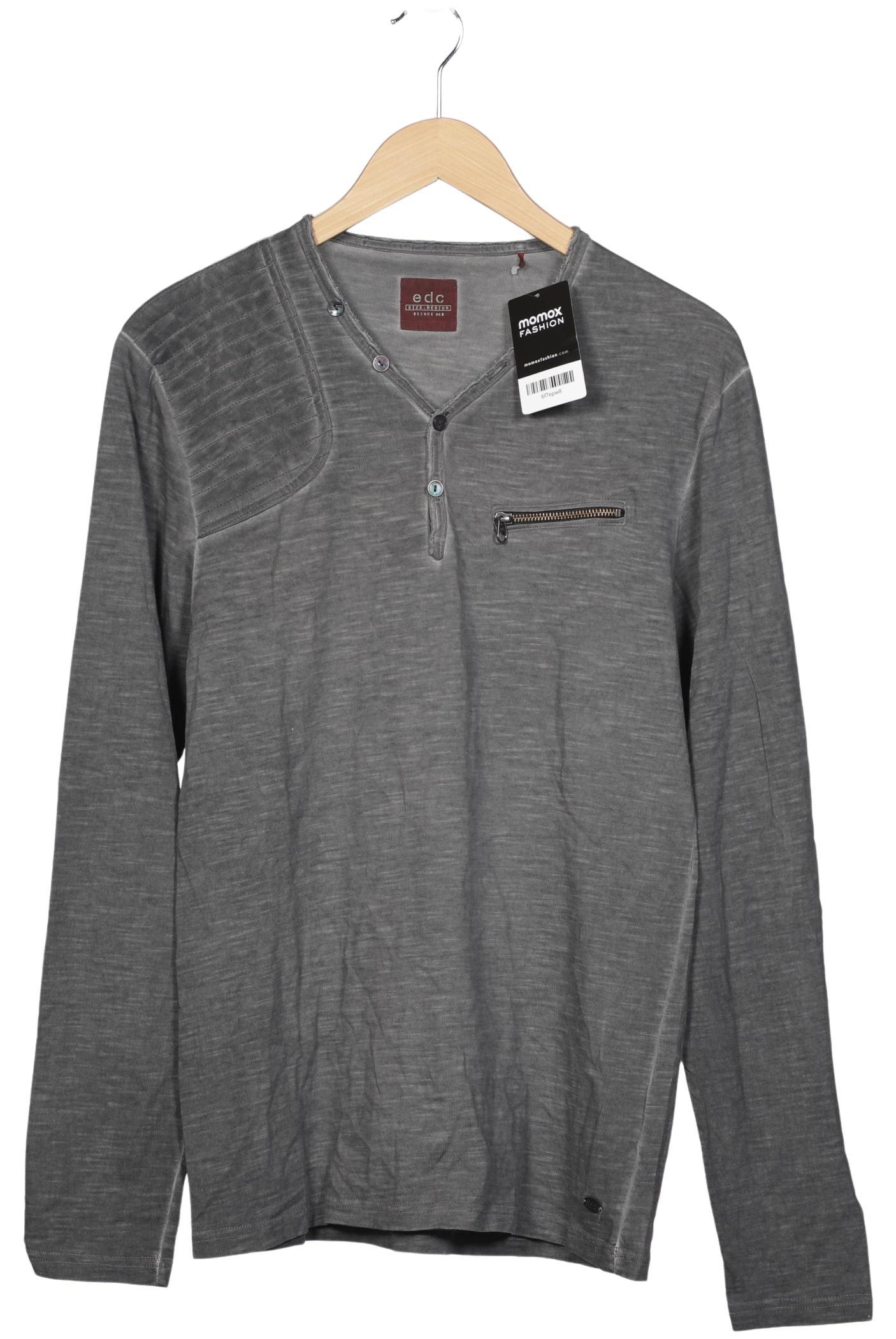 

edc by Esprit Herren Langarmshirt, grau, Gr. 48