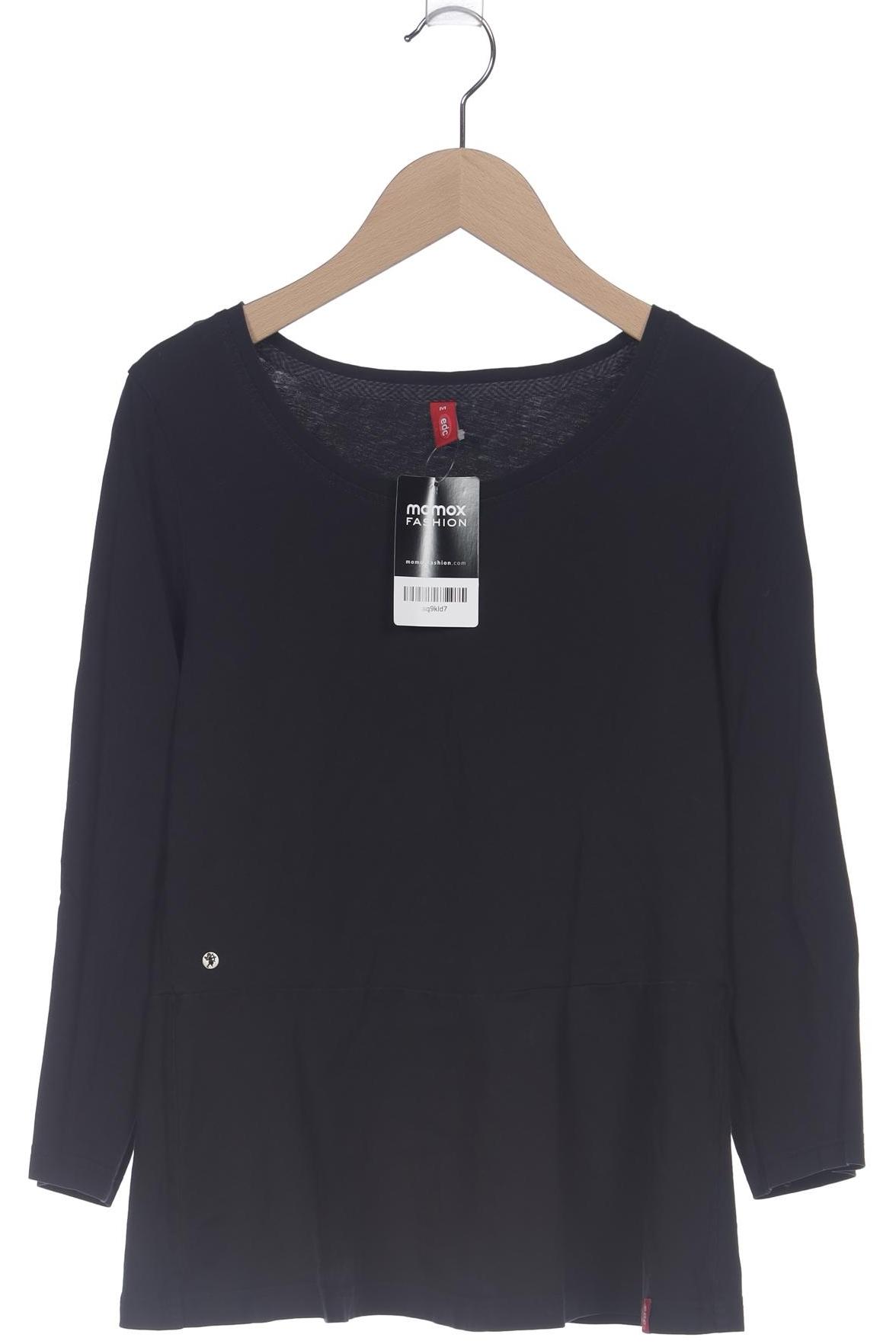 

edc by Esprit Damen Langarmshirt, schwarz, Gr. 38