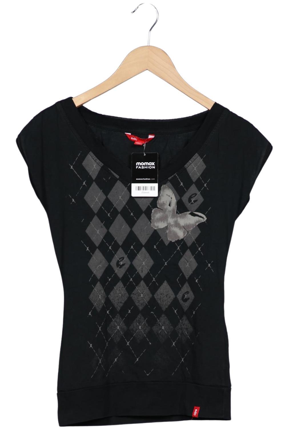 

edc by Esprit Damen T-Shirt, schwarz, Gr. 34