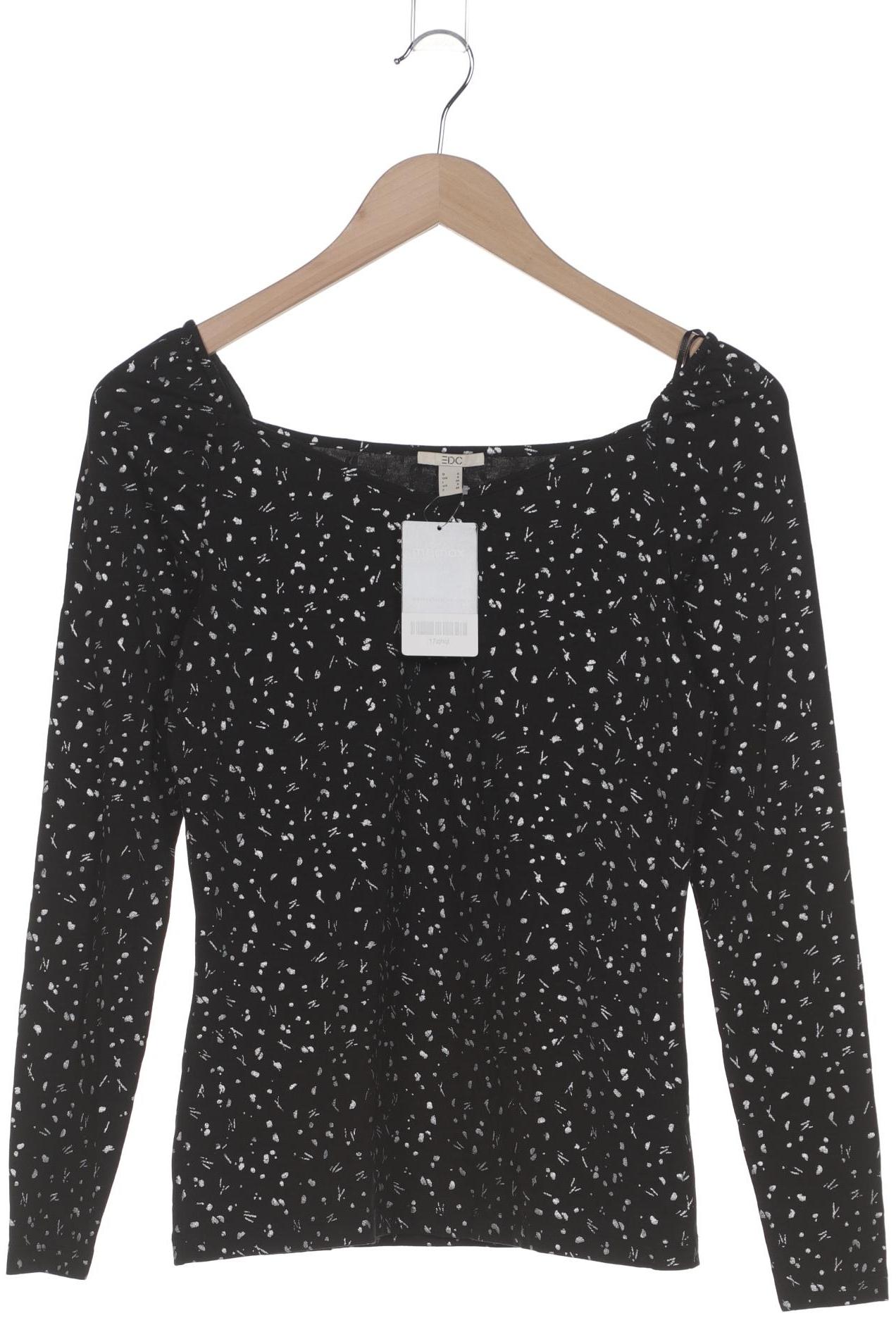 

edc by Esprit Damen Langarmshirt, schwarz, Gr. 36