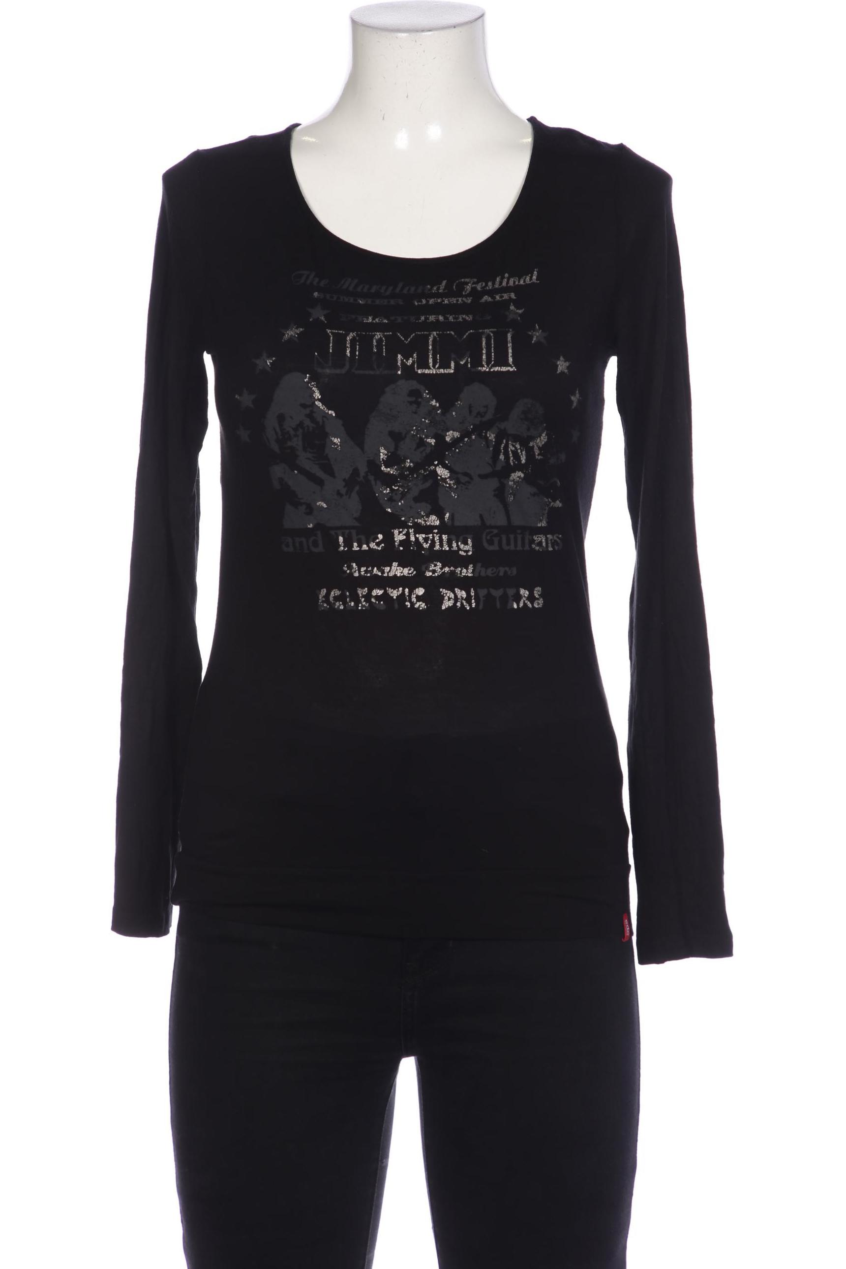 

edc by Esprit Damen Langarmshirt, schwarz, Gr. 38