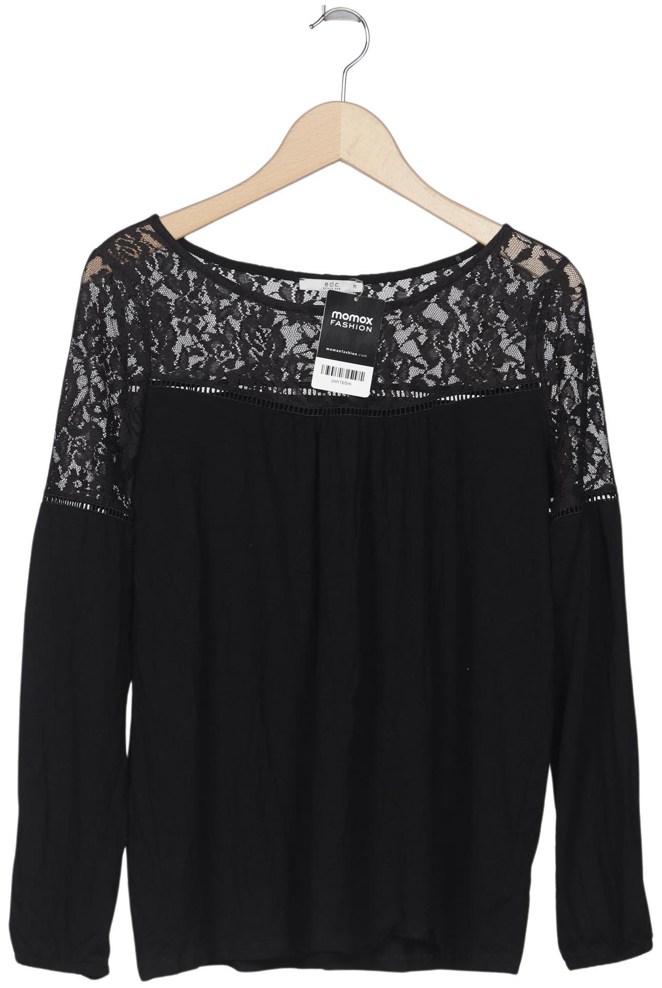 

edc by Esprit Damen Langarmshirt, schwarz, Gr. 38