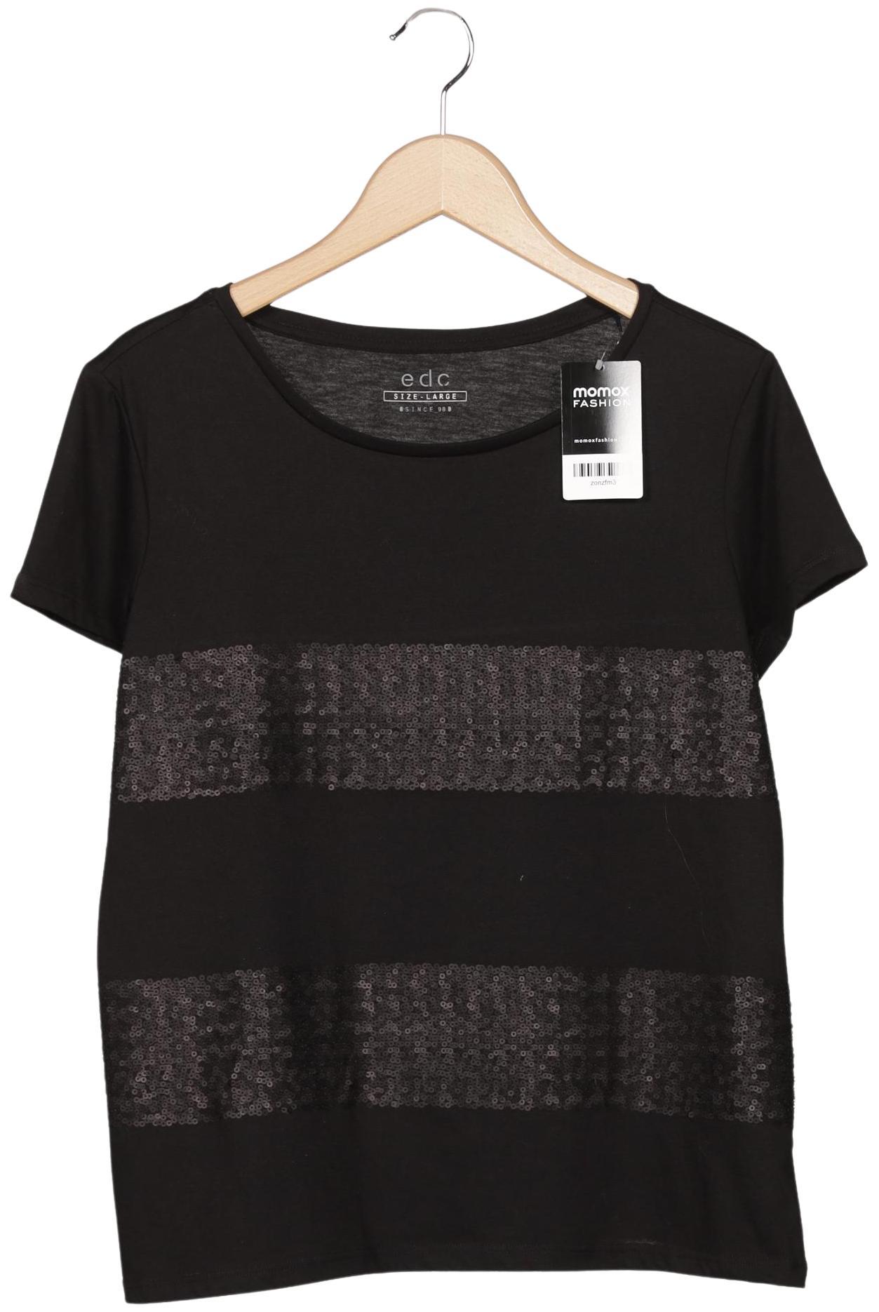 

edc by Esprit Damen T-Shirt, schwarz, Gr. 42