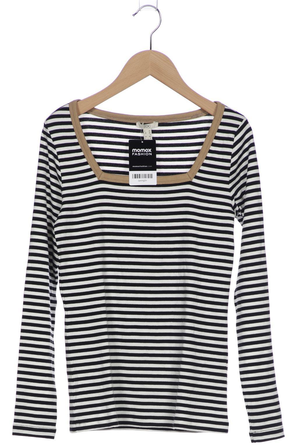 

edc by Esprit Damen Langarmshirt, weiß, Gr. 34