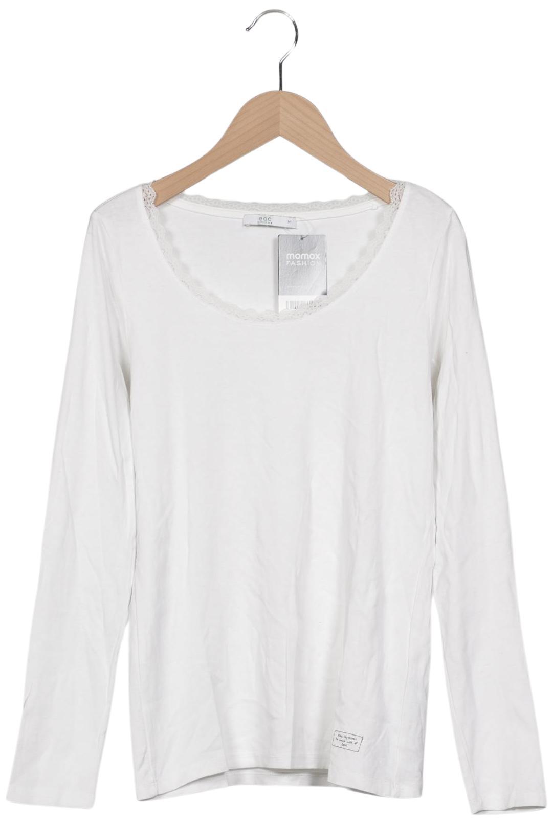 

edc by Esprit Damen Langarmshirt, weiß, Gr. 38