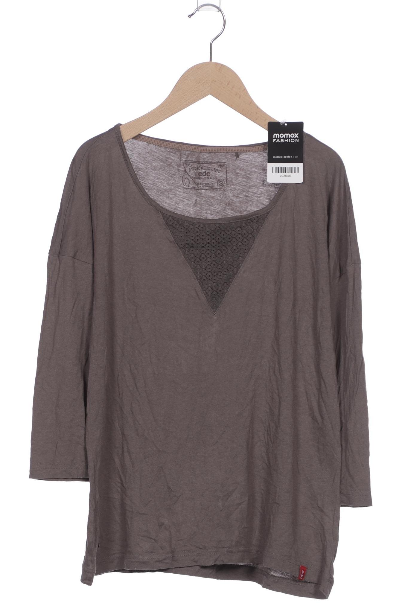 

edc by Esprit Damen Langarmshirt, grau, Gr. 36