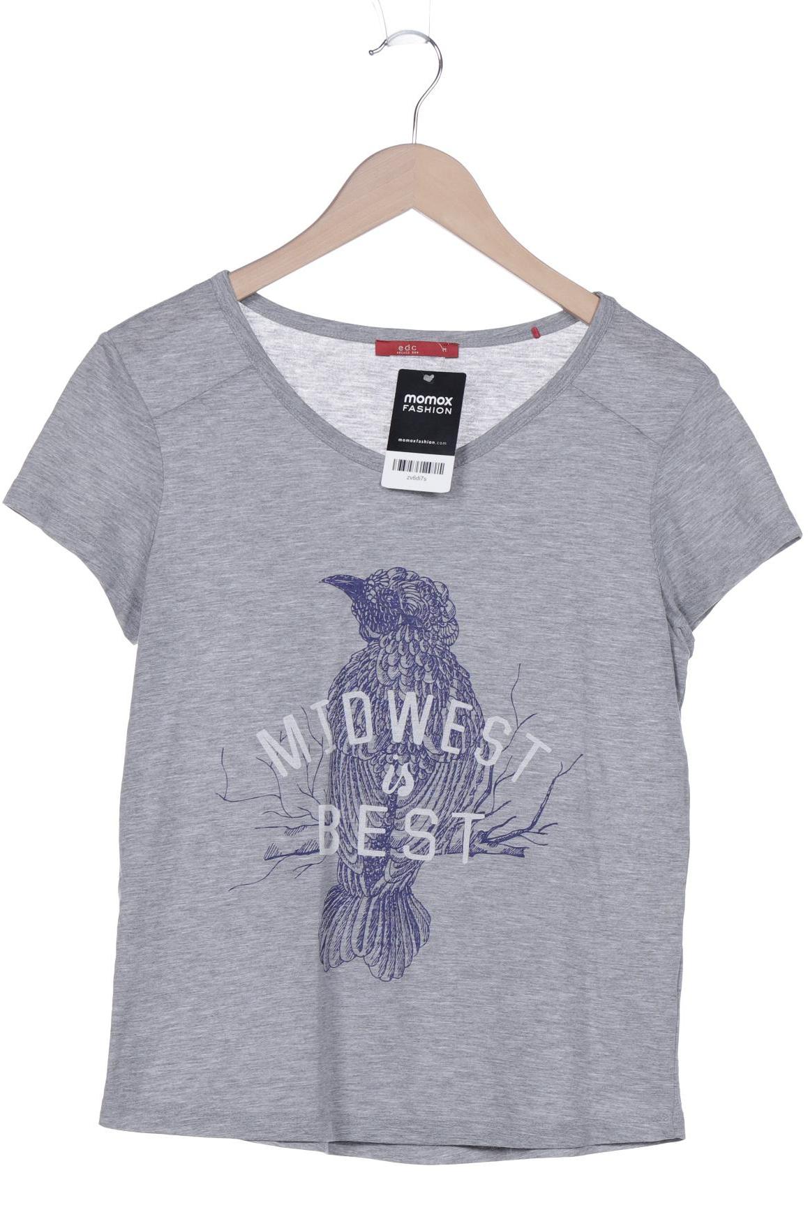 

edc by Esprit Damen T-Shirt, grau, Gr. 38