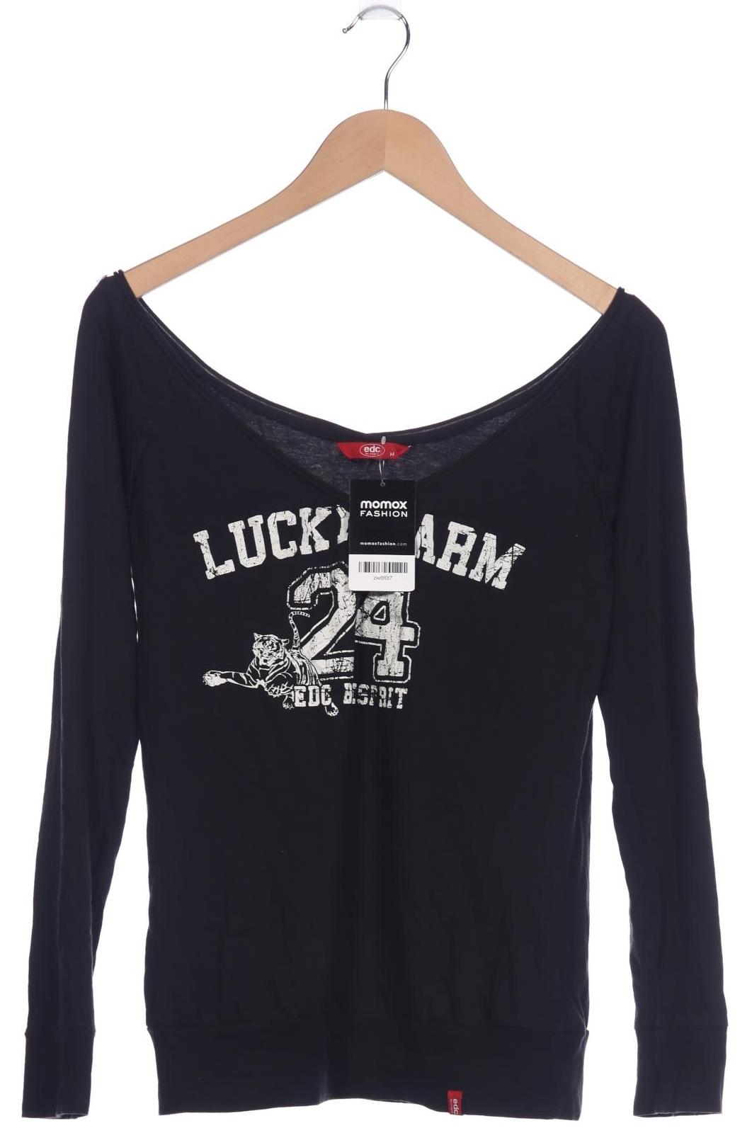 

edc by Esprit Damen Langarmshirt, schwarz, Gr. 38