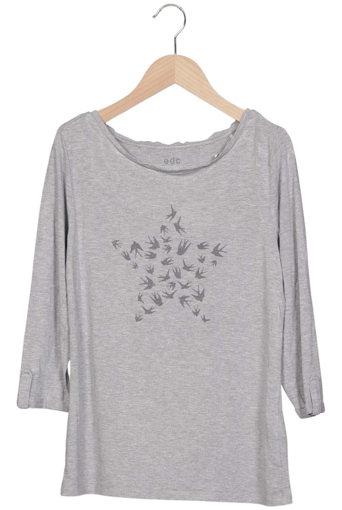 

edc by Esprit Damen Langarmshirt, grau, Gr. 36