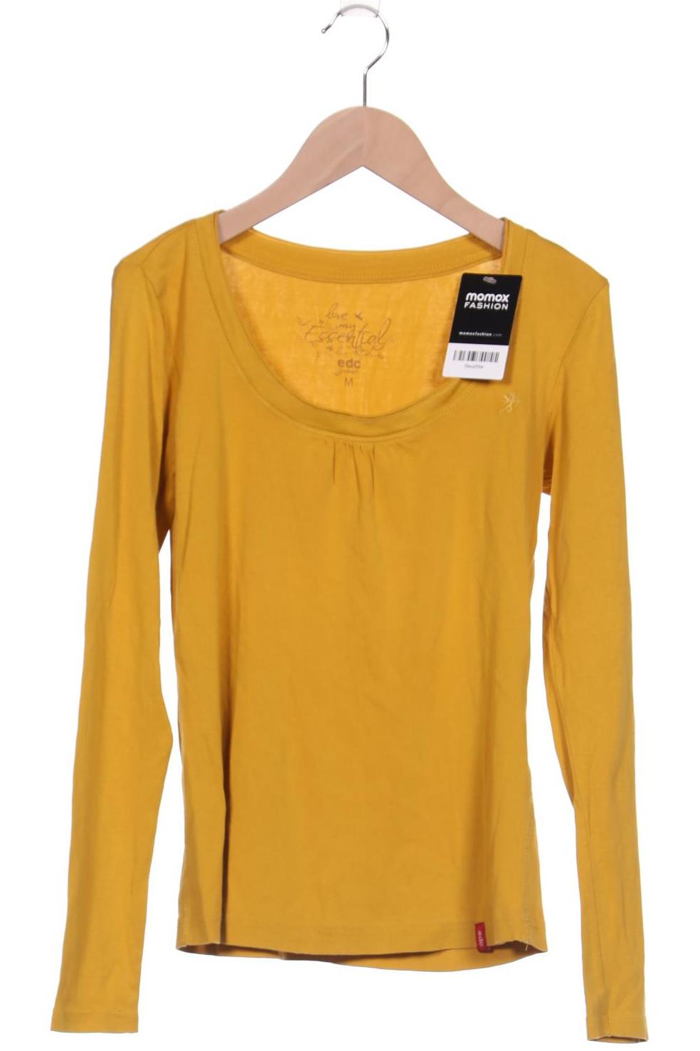 

edc Damen Langarmshirt, gelb, Gr. 38