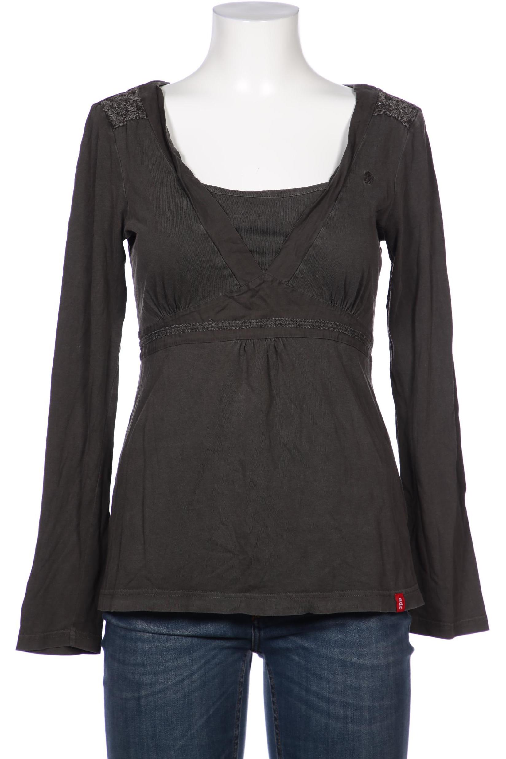 

edc Damen Langarmshirt, grau, Gr. 42