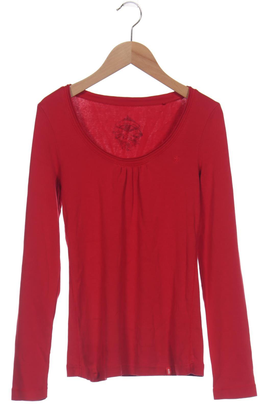 

edc Damen Langarmshirt, rot, Gr. 38