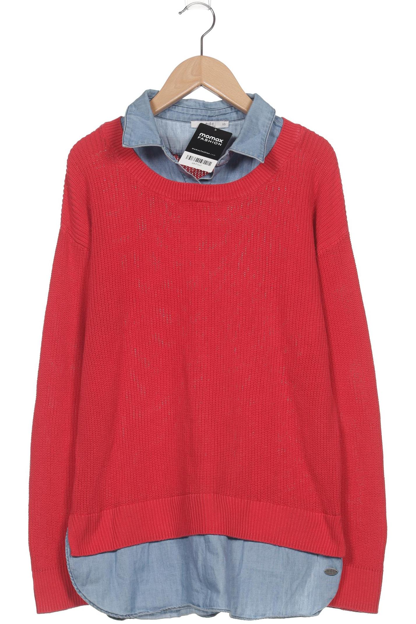 

edc Damen Pullover, rot, Gr. 34