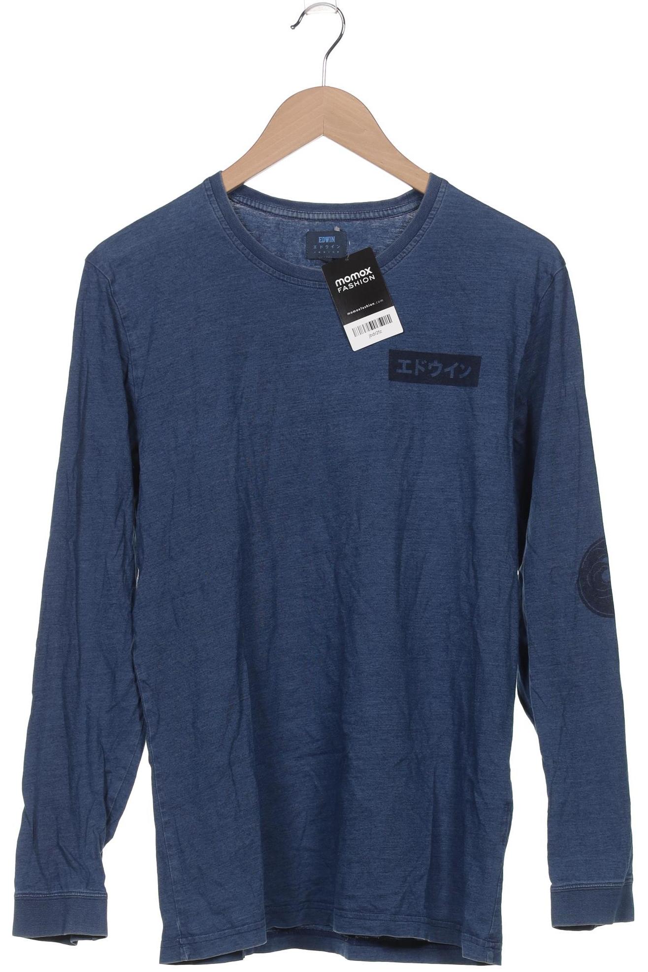 

Edwin Herren Langarmshirt, blau, Gr. 48