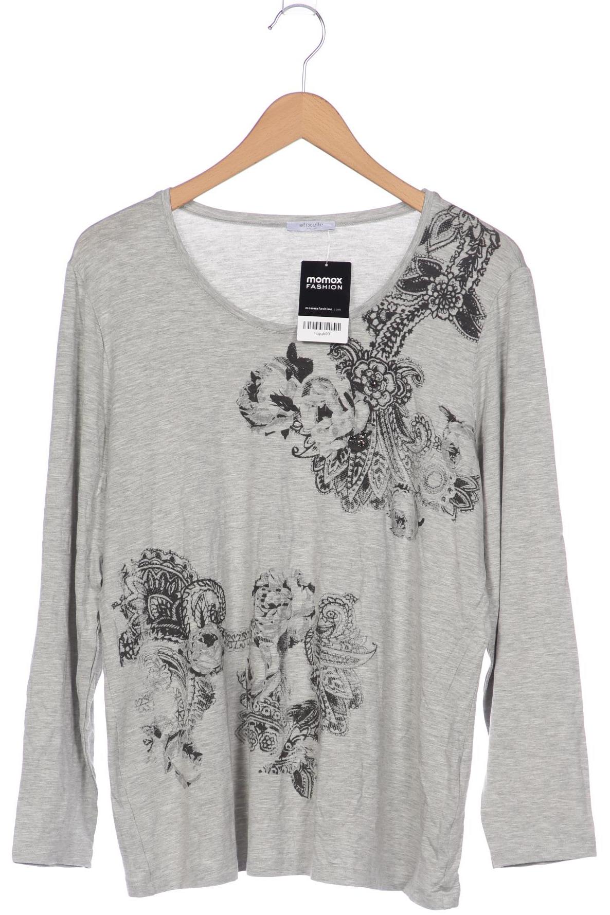 

efixelle Damen Langarmshirt, grau, Gr. 48