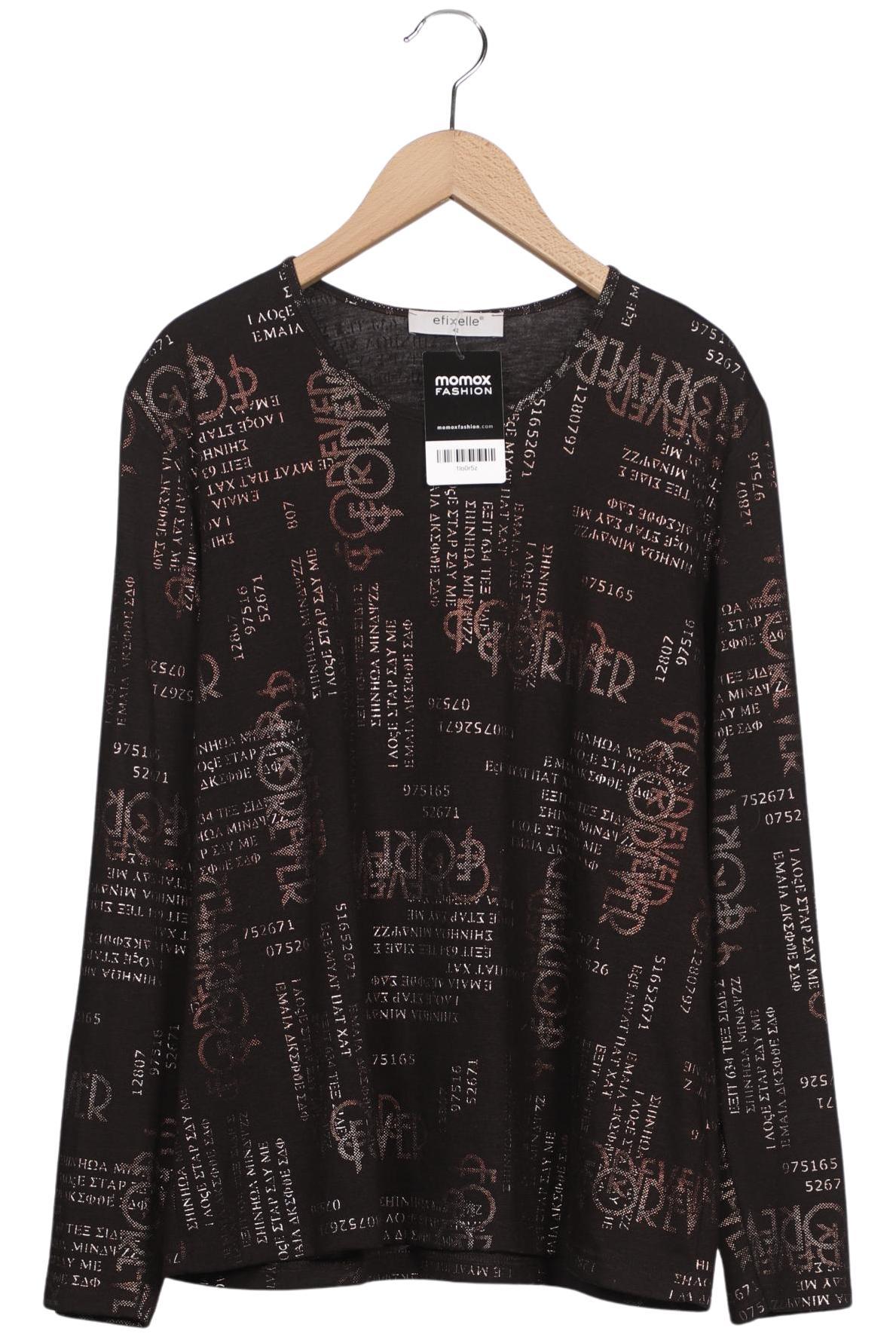 

efixelle Damen Langarmshirt, braun, Gr. 42