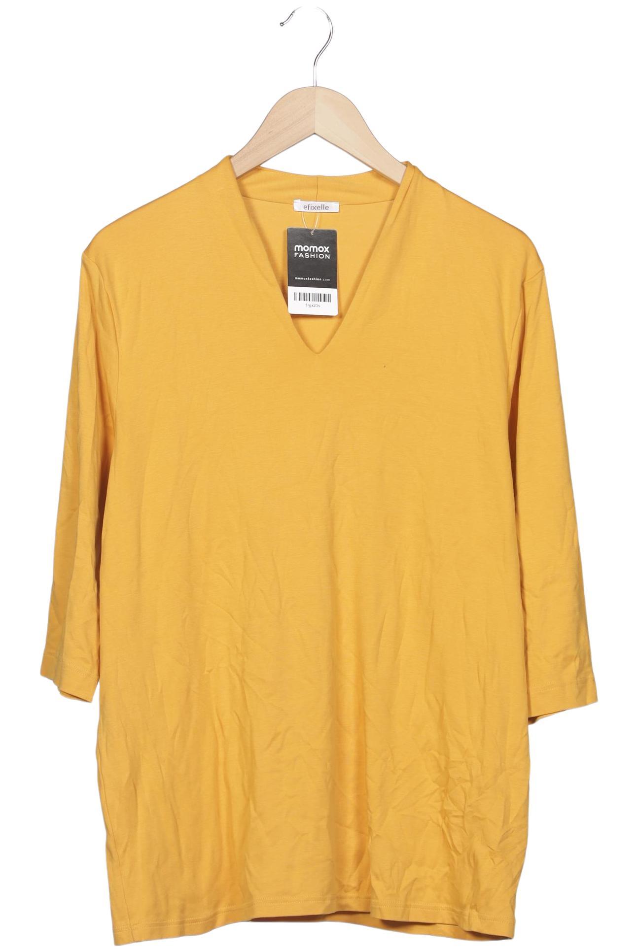 

efixelle Damen Langarmshirt, gelb, Gr. 50