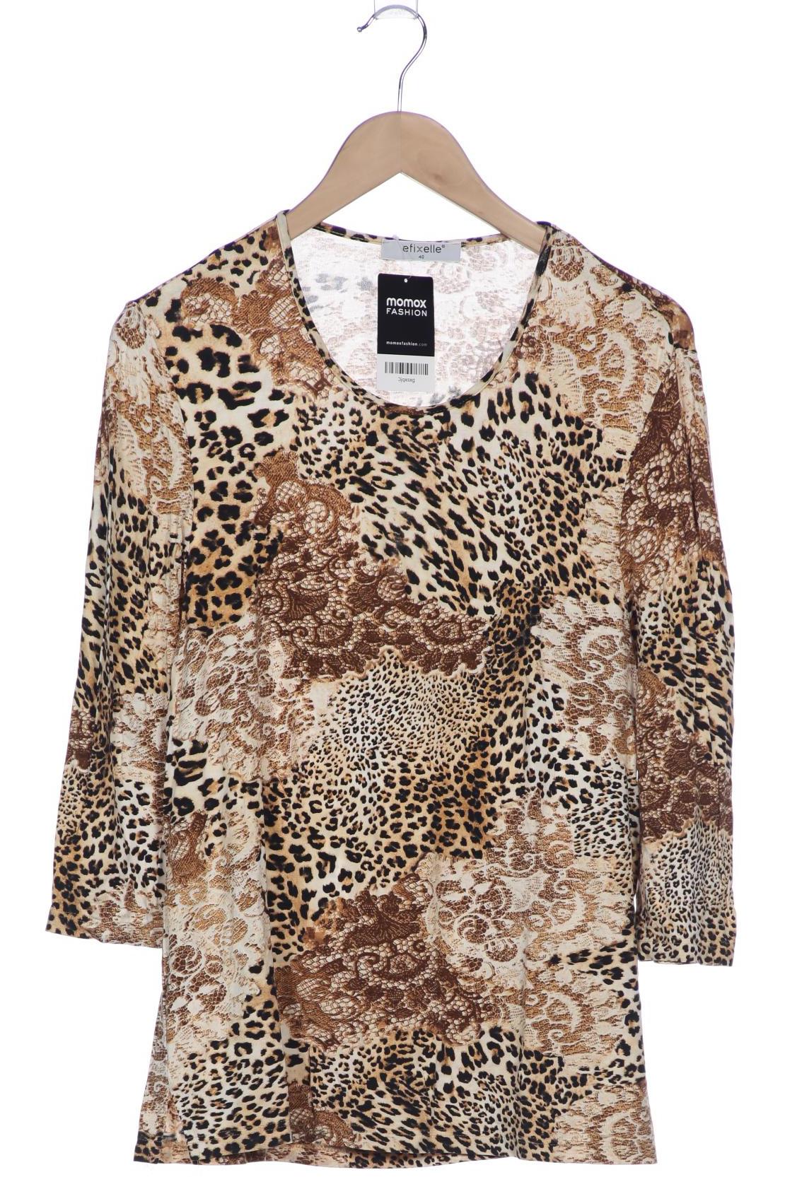 

efixelle Damen Langarmshirt, beige, Gr. 40