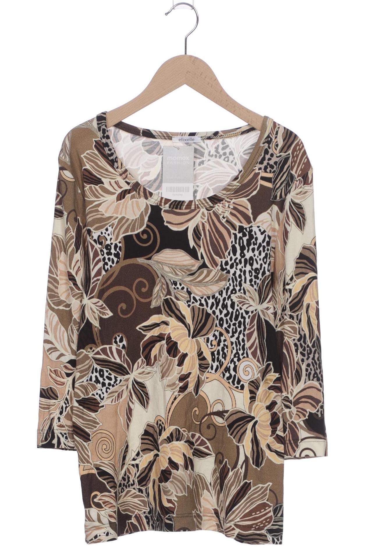 

efixelle Damen Langarmshirt, beige, Gr. 42
