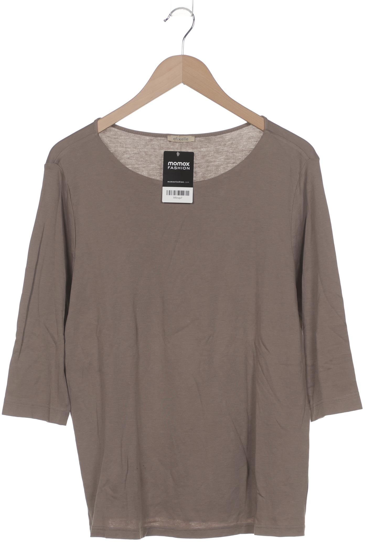 

efixelle Damen Langarmshirt, braun, Gr. 46