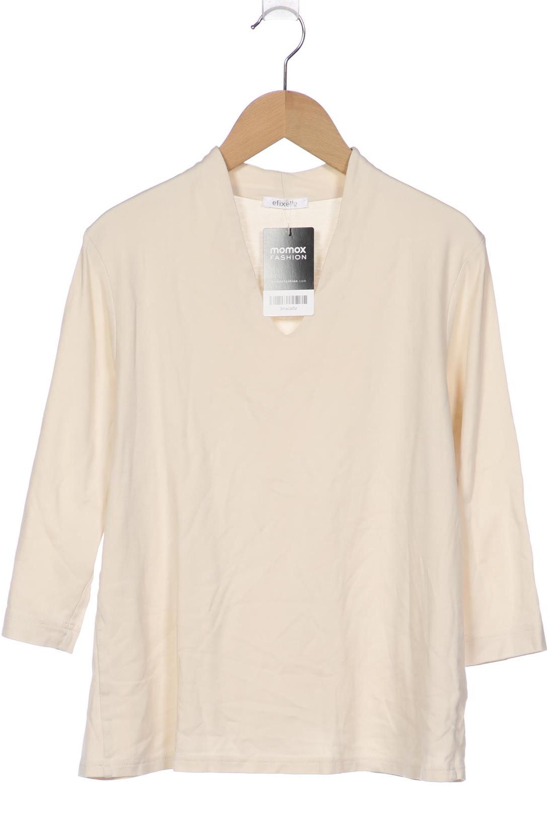 

efixelle Damen Langarmshirt, beige, Gr. 40
