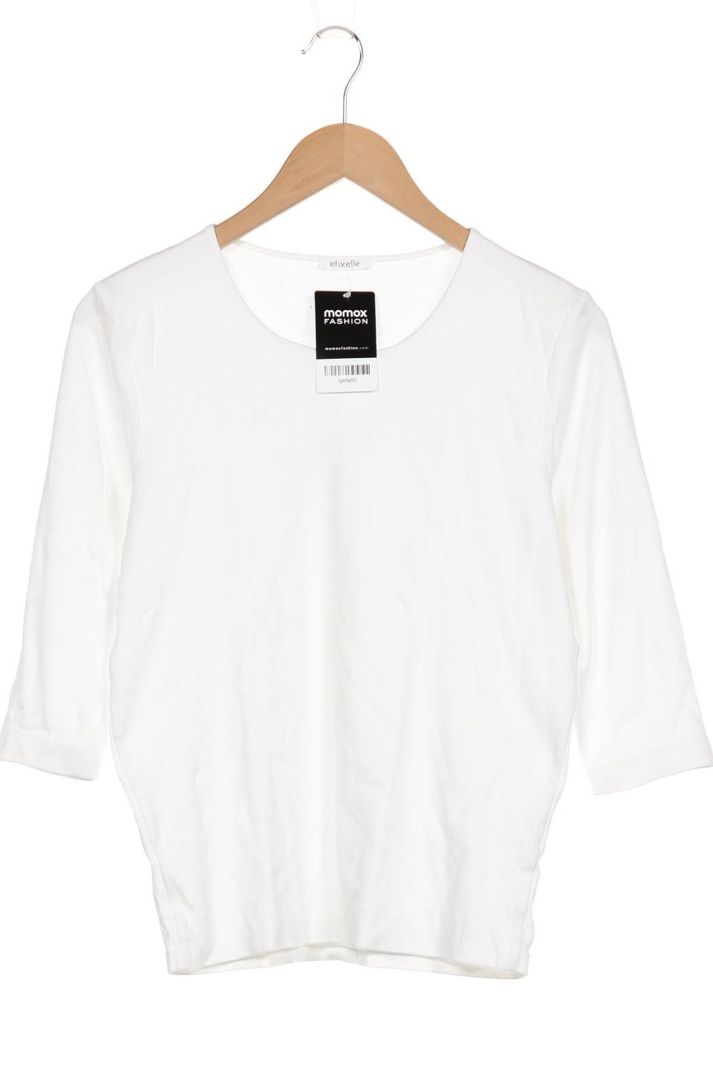 

efixelle Damen Langarmshirt, weiß, Gr. 40