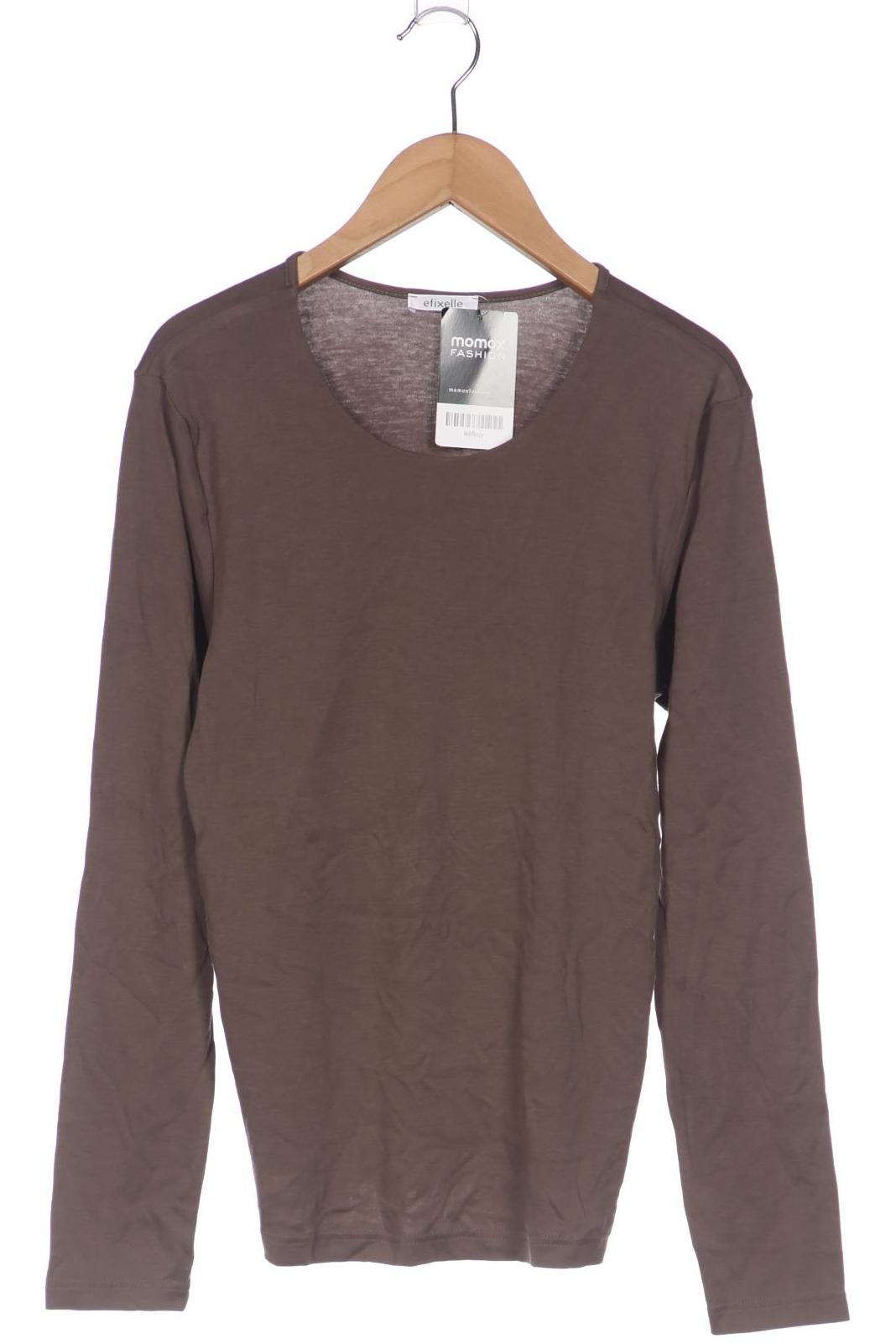 

efixelle Damen Langarmshirt, braun, Gr. 38