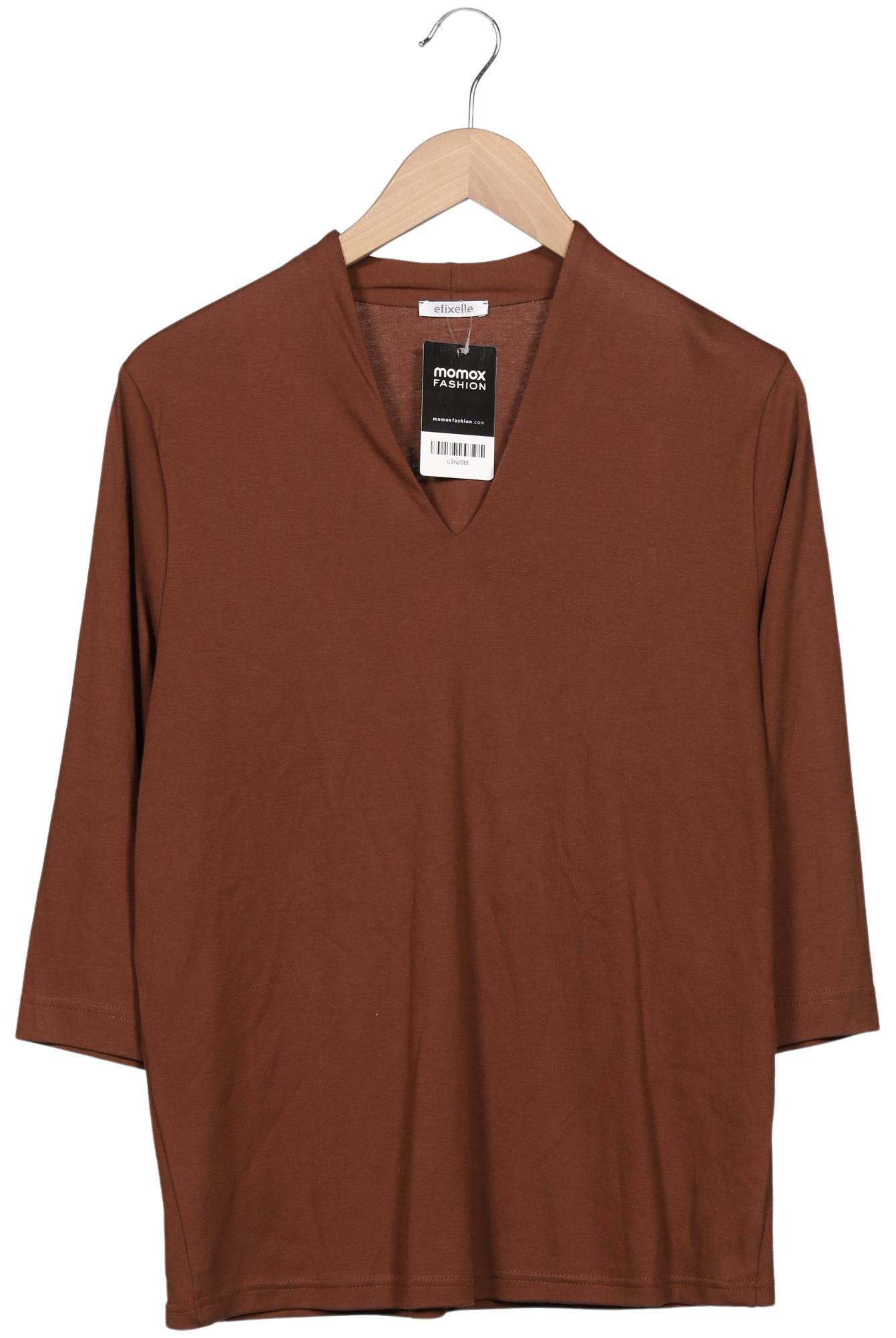 

efixelle Damen Langarmshirt, braun, Gr. 44