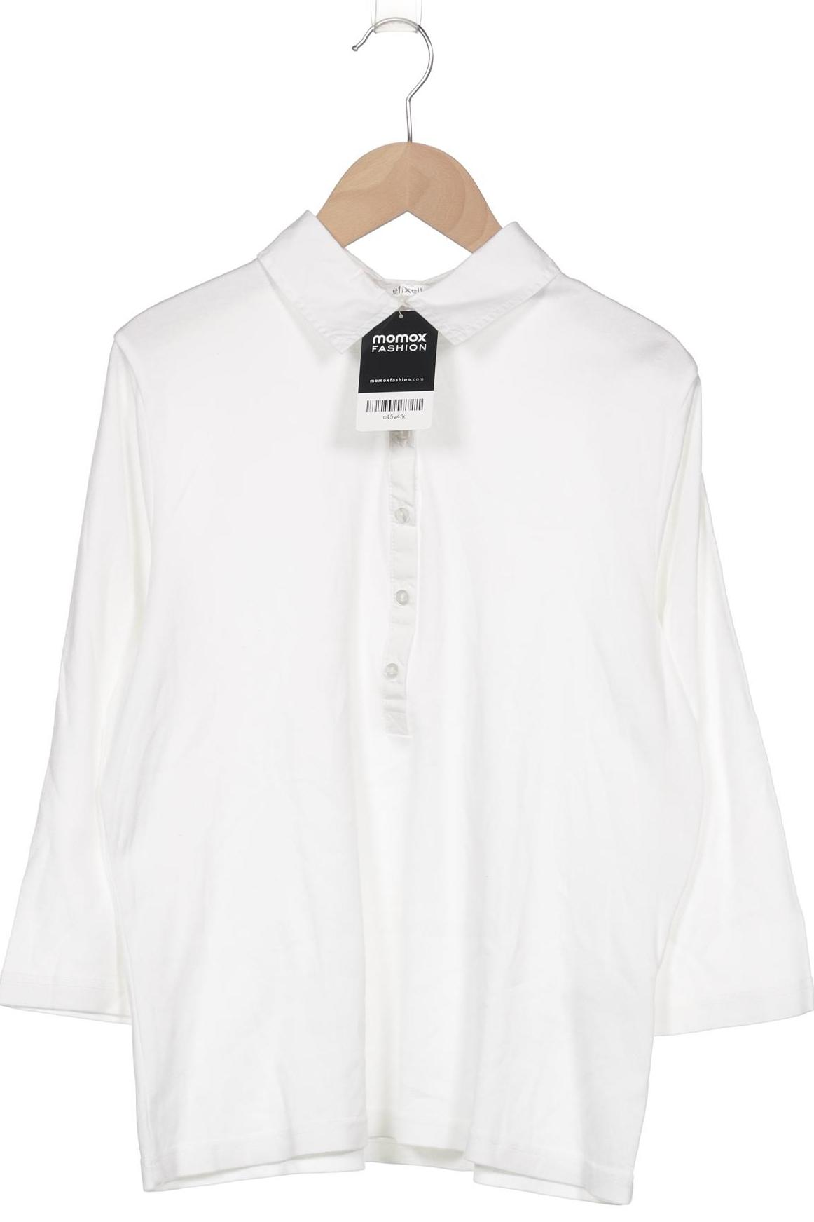 

efixelle Damen Langarmshirt, weiß, Gr. 40