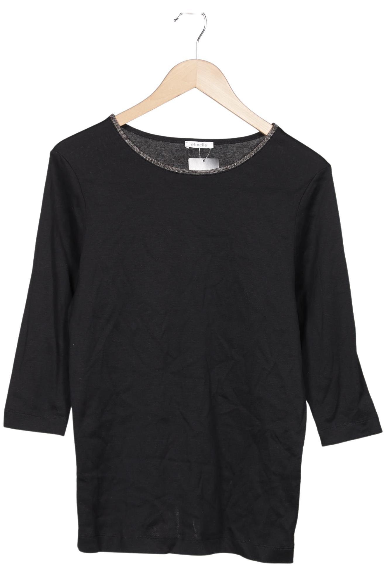 

efixelle Damen Langarmshirt, schwarz, Gr. 44