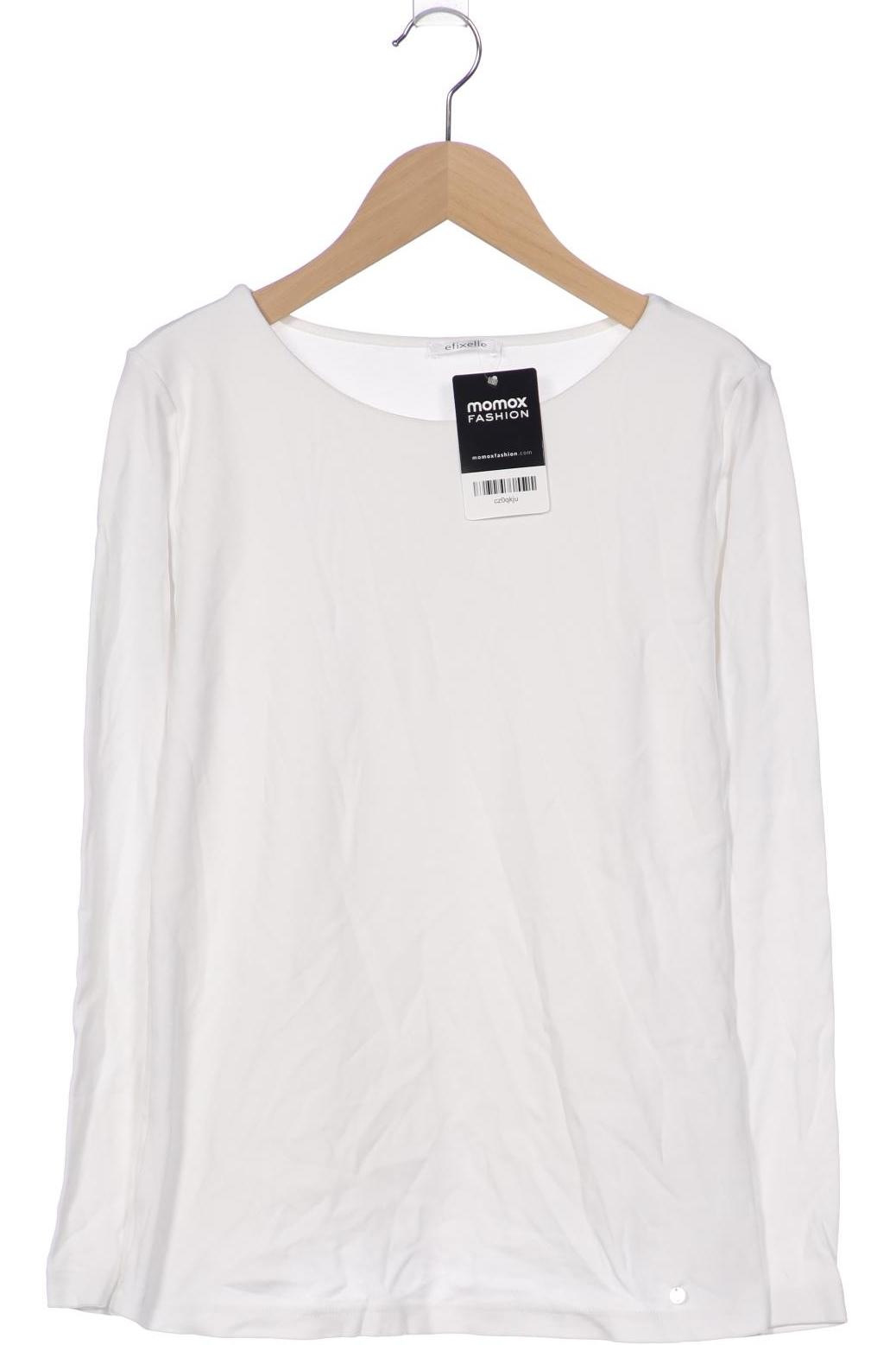 

efixelle Damen Langarmshirt, weiß, Gr. 38