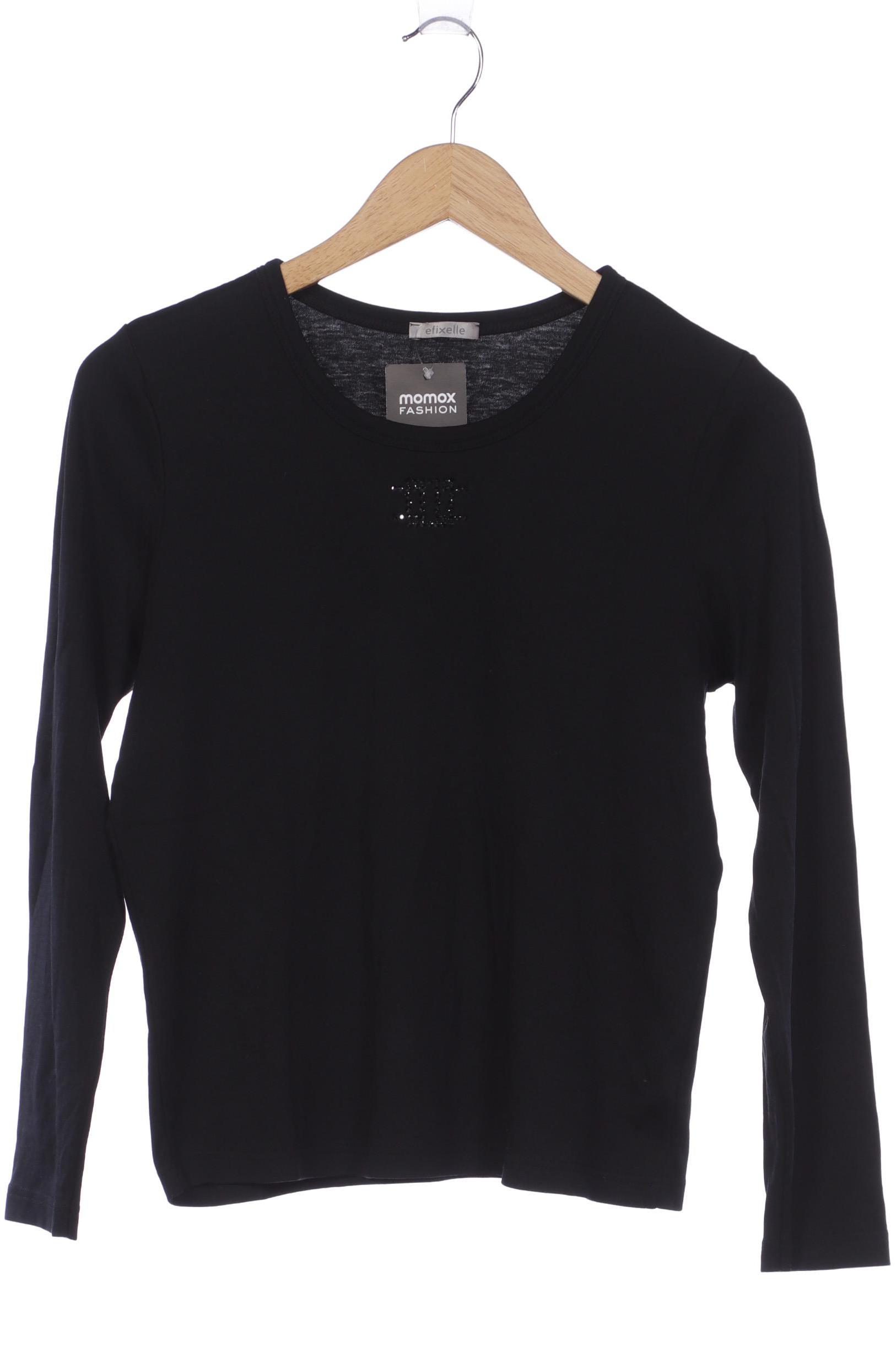 

efixelle Damen Langarmshirt, schwarz, Gr. 38