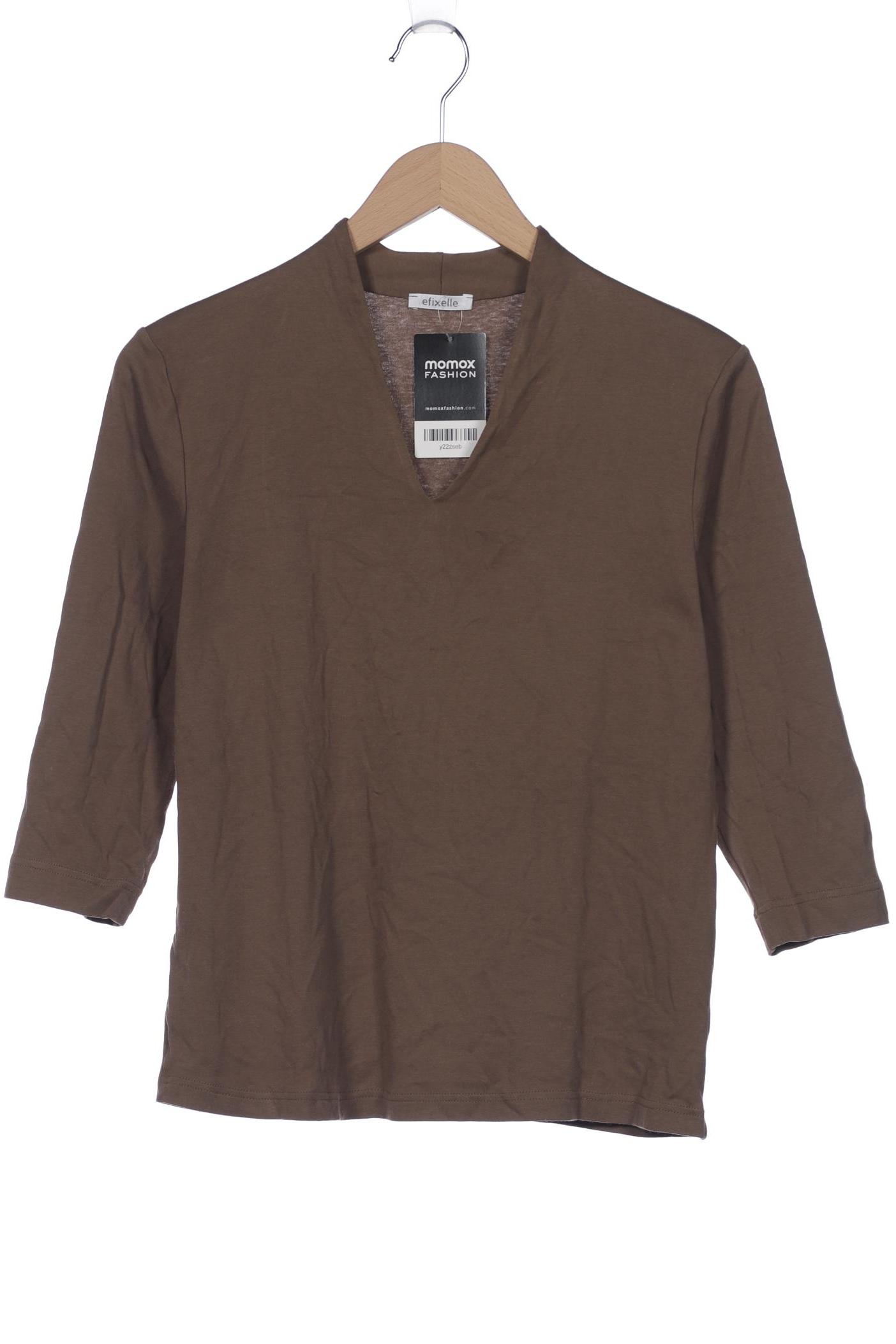 

efixelle Damen Langarmshirt, braun, Gr. 40