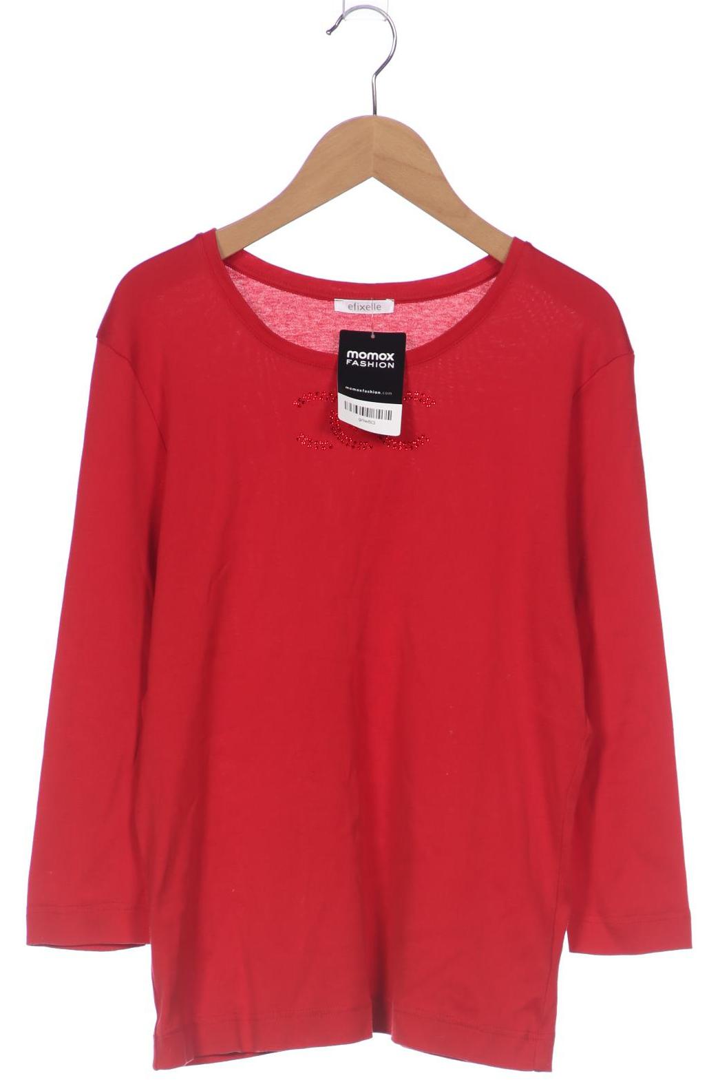 

efixelle Damen Langarmshirt, rot, Gr. 38