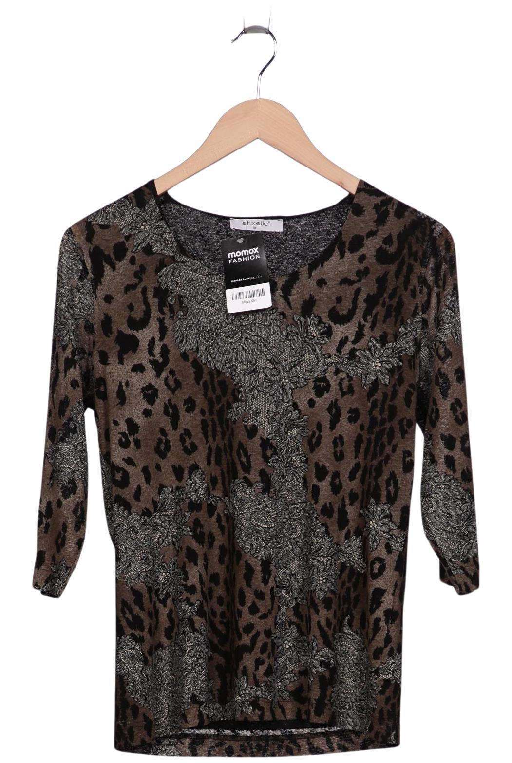

efixelle Damen Langarmshirt, braun, Gr. 38