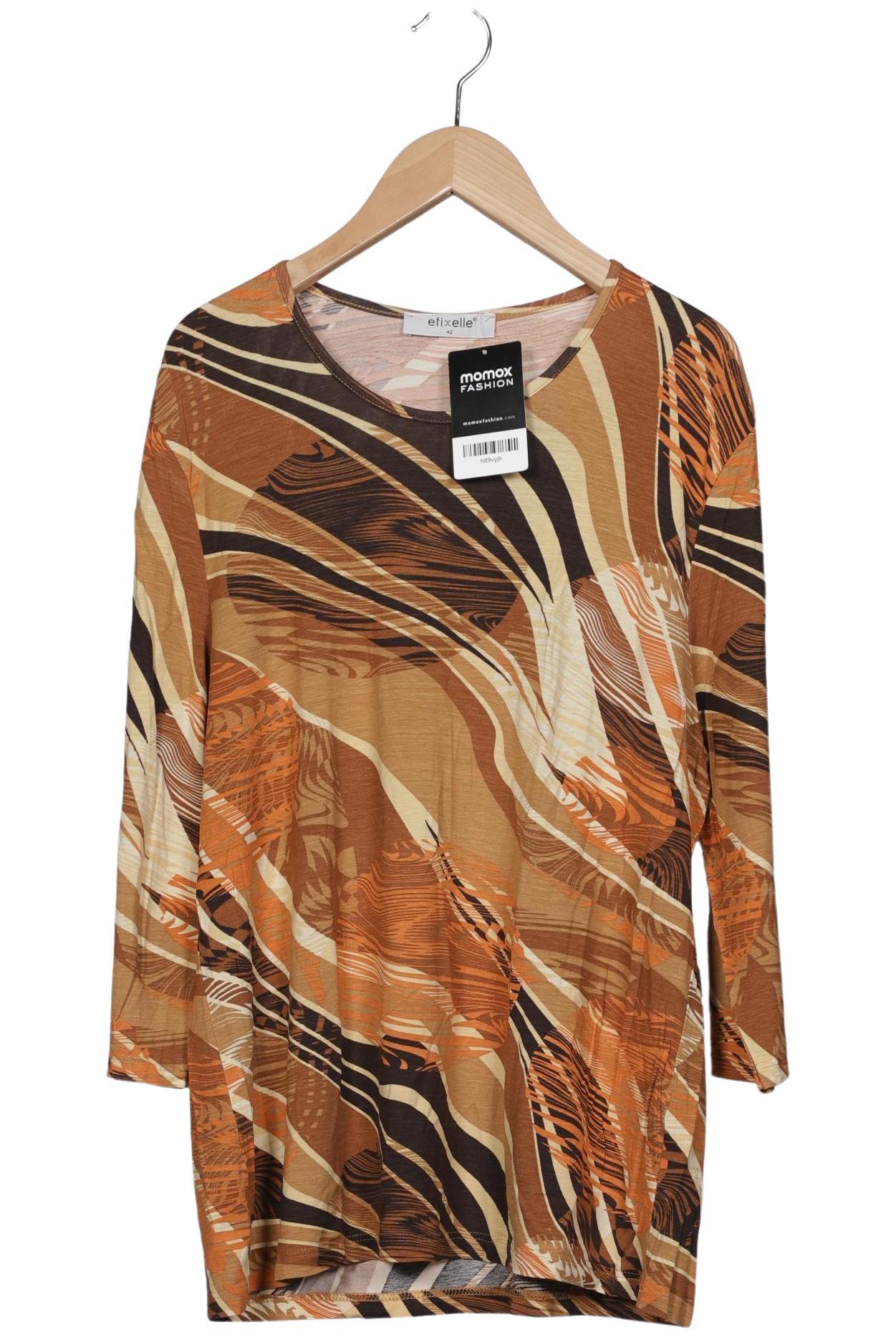 

efixelle Damen Langarmshirt, braun, Gr. 42