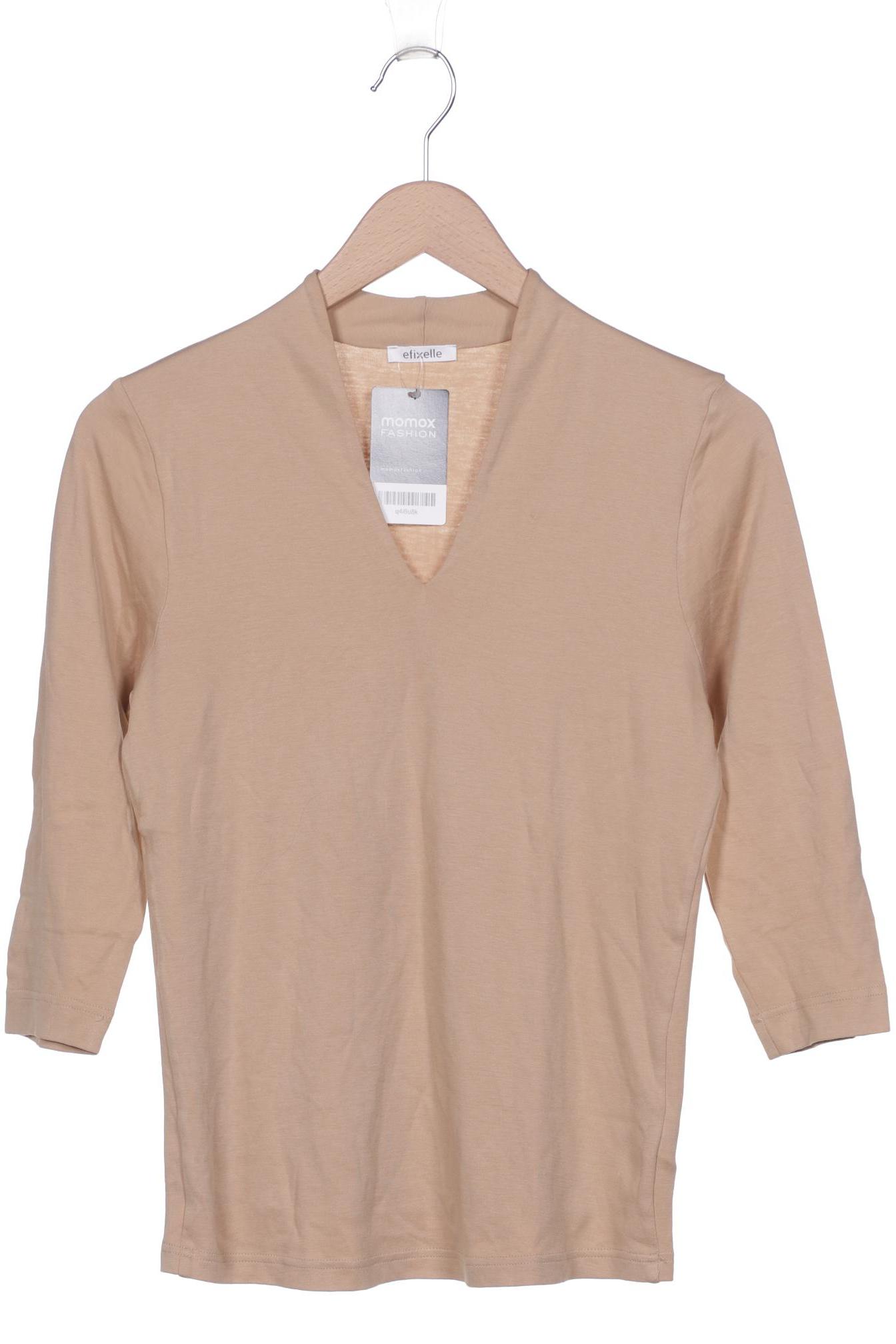 

efixelle Damen Langarmshirt, beige, Gr. 36