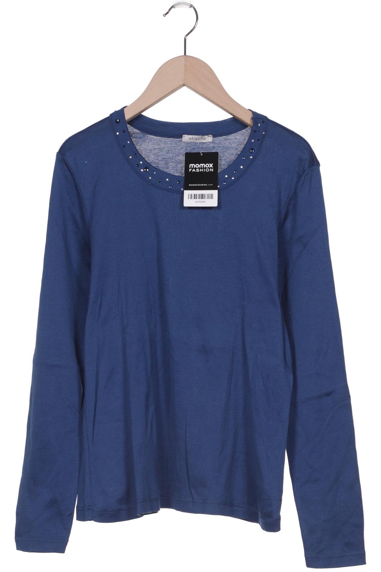 

efixelle Damen Langarmshirt, blau, Gr. 40