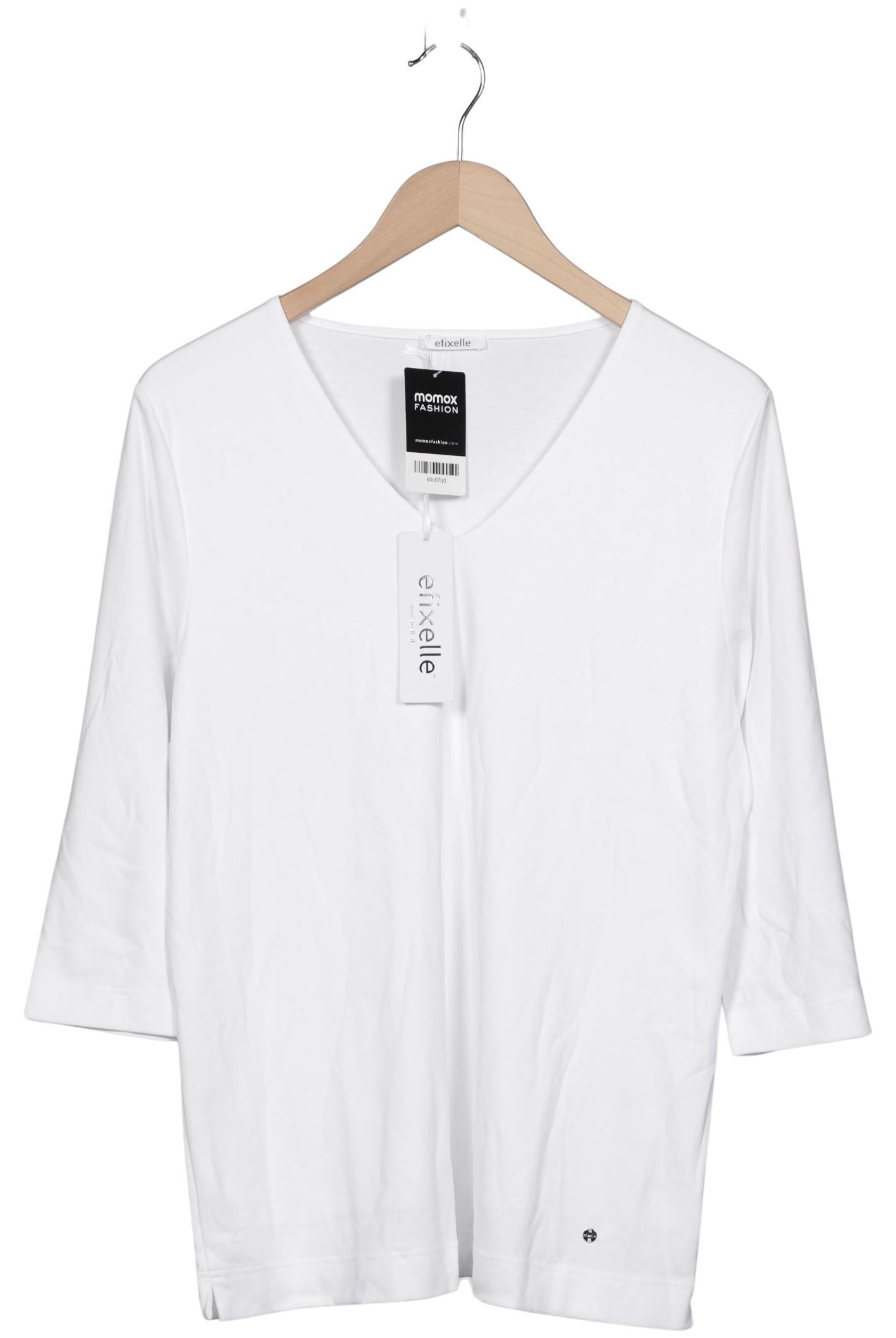 

efixelle Damen Langarmshirt, weiß, Gr. 40